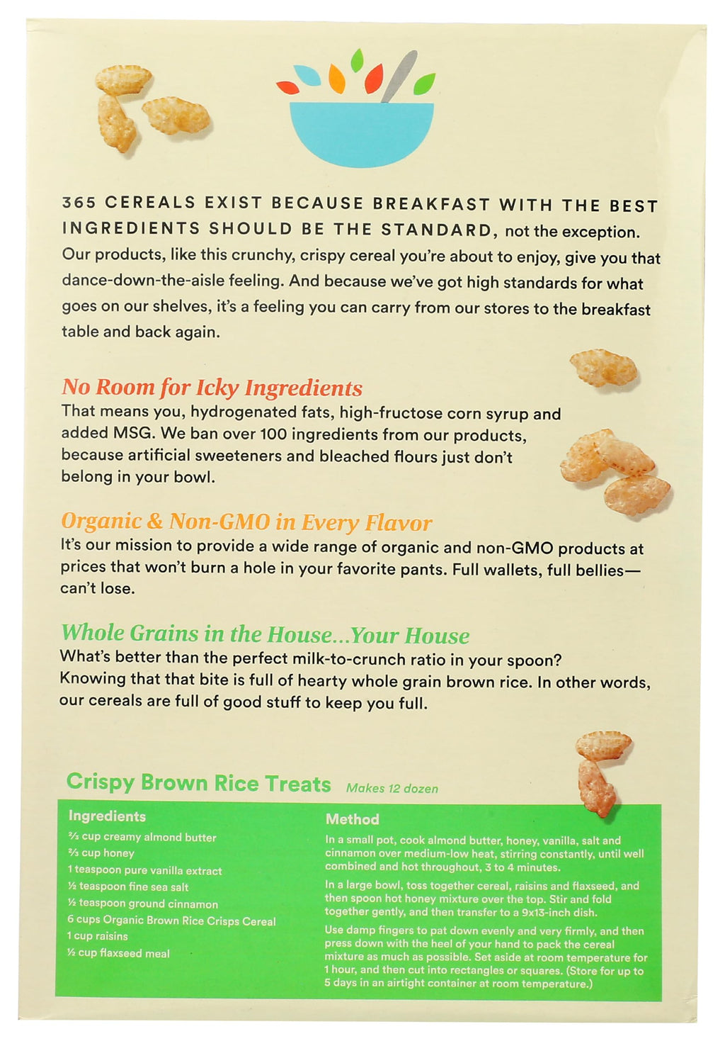 Organic Brown Rice Crisps Cereal 12 Oz 365 By Whole Foods Market