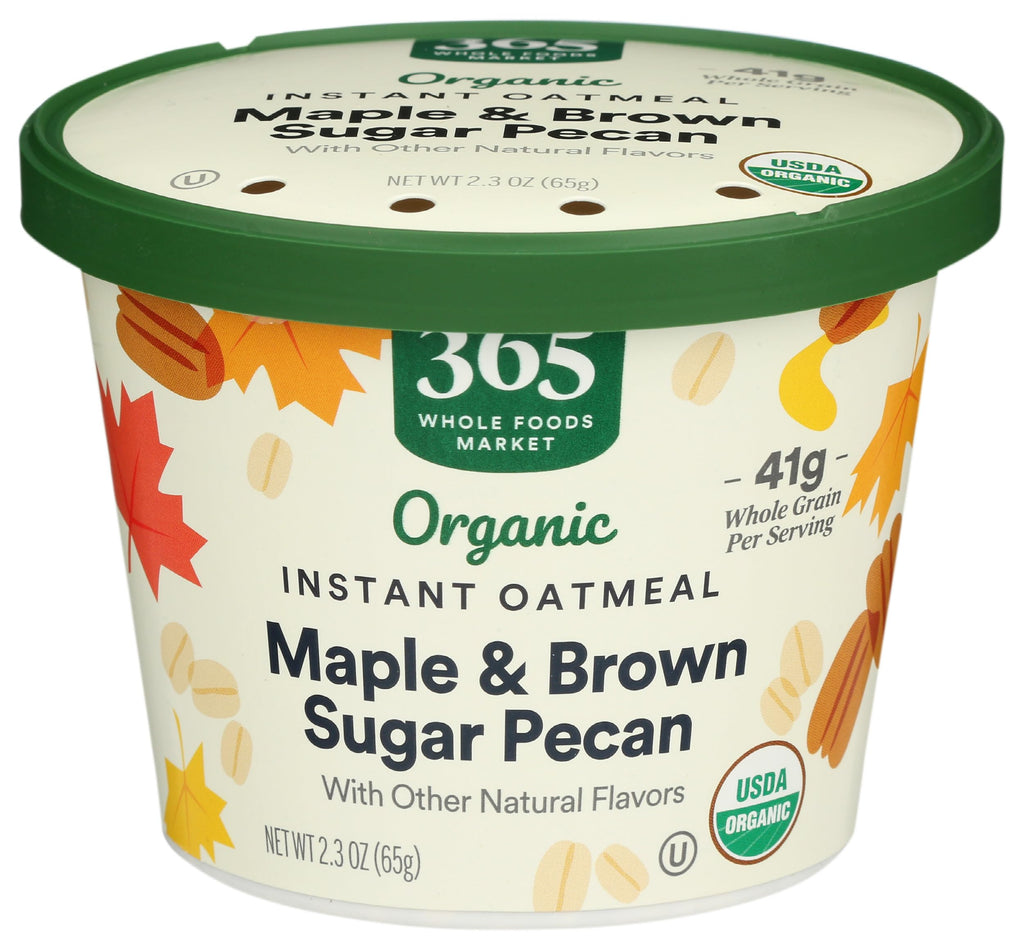 Organic Instant Oatmeal Maple & Brown Sugar Pecan 2.3 Oz 365 By Whole Foods Market