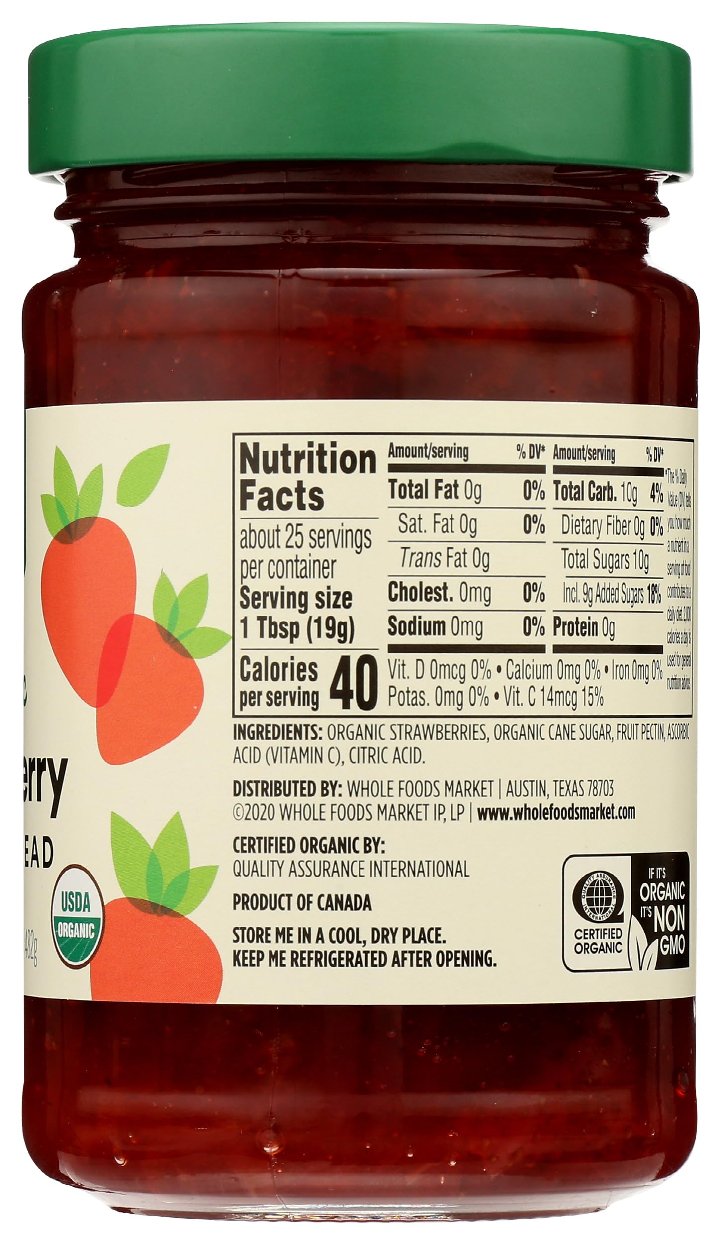 Organic Strawberry Fruit Spread 17 Oz 1 Count 365 By Whole Foods Market