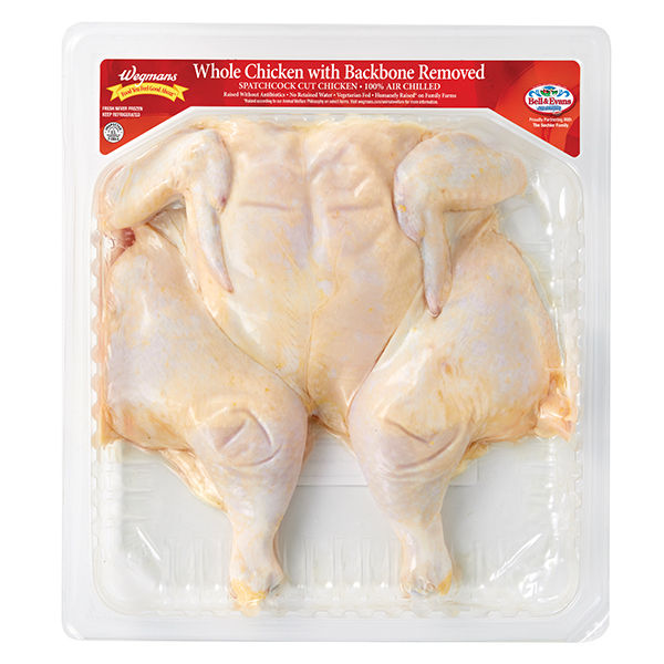 Wegmans Spatchcock Whole Chicken Raised Without Antibiotics 3.17 lbs