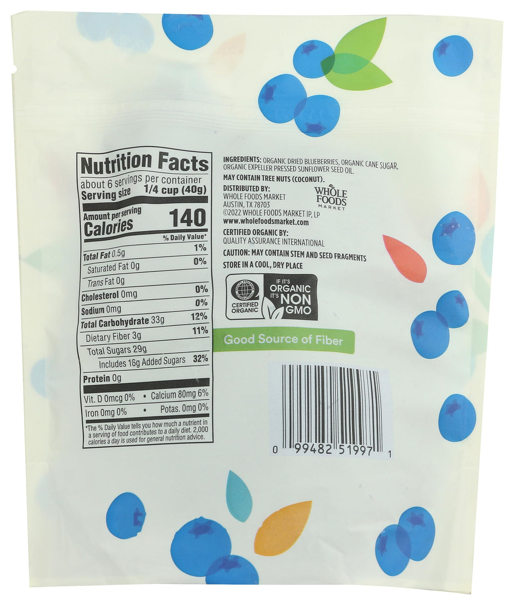 Organic Dried Blueberries Sweetened 8 Oz 365 By Whole Foods Market