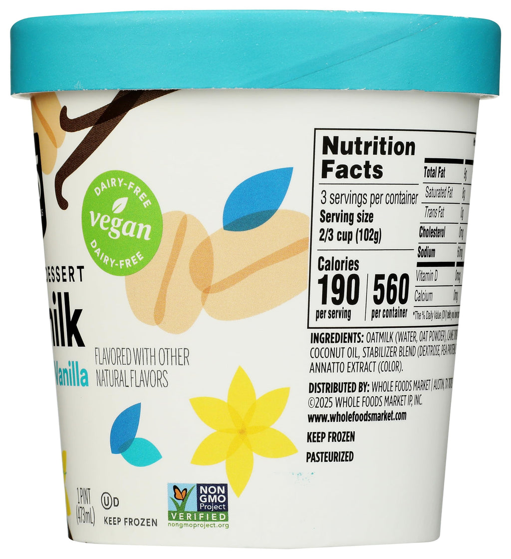 Vanilla Oat Milk Frozen Dessert 1 PT 365 By Whole Foods Market