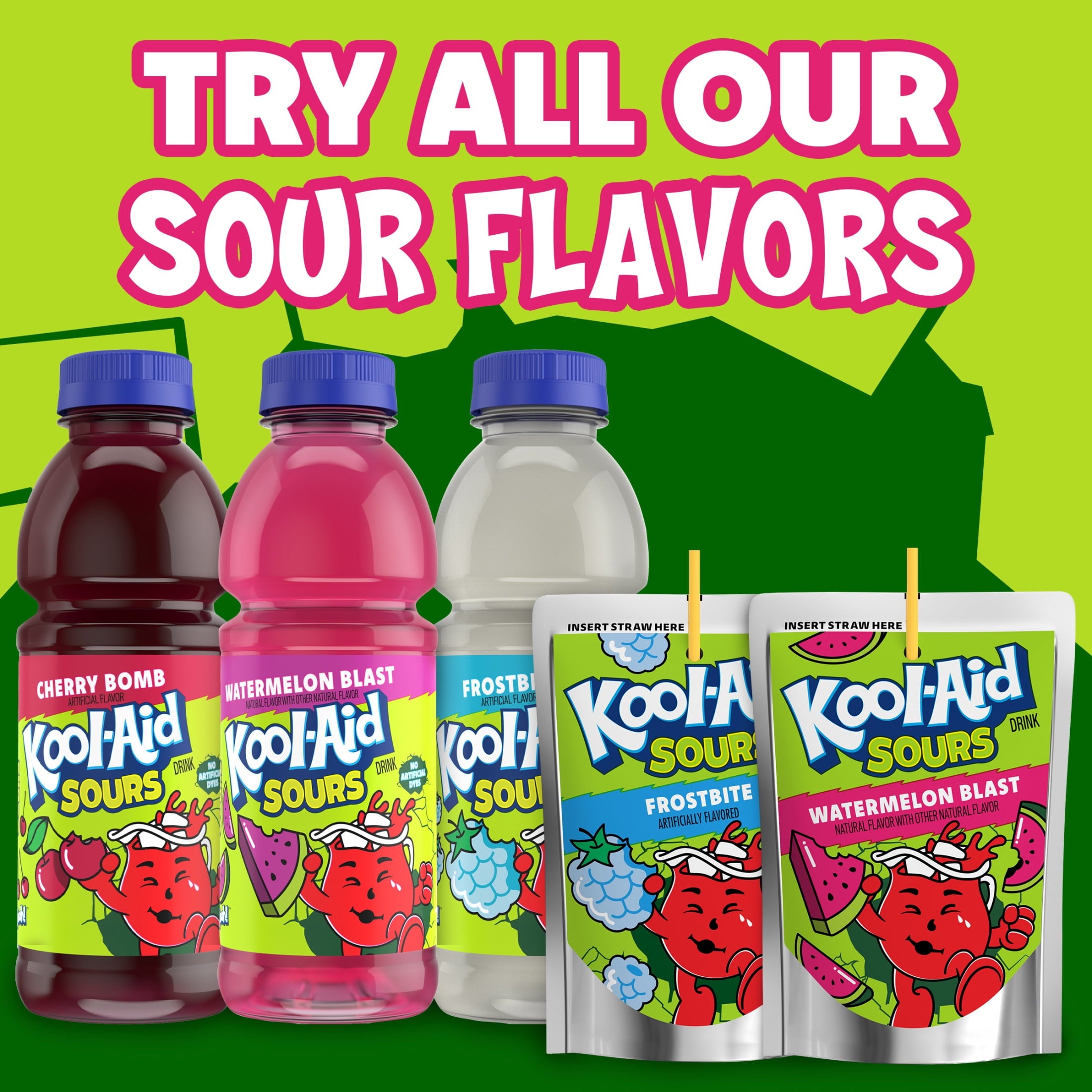 Kool-Aid Sours Watermelon Blast Natural Flavor Drink 6 fl oz 10 Pouches