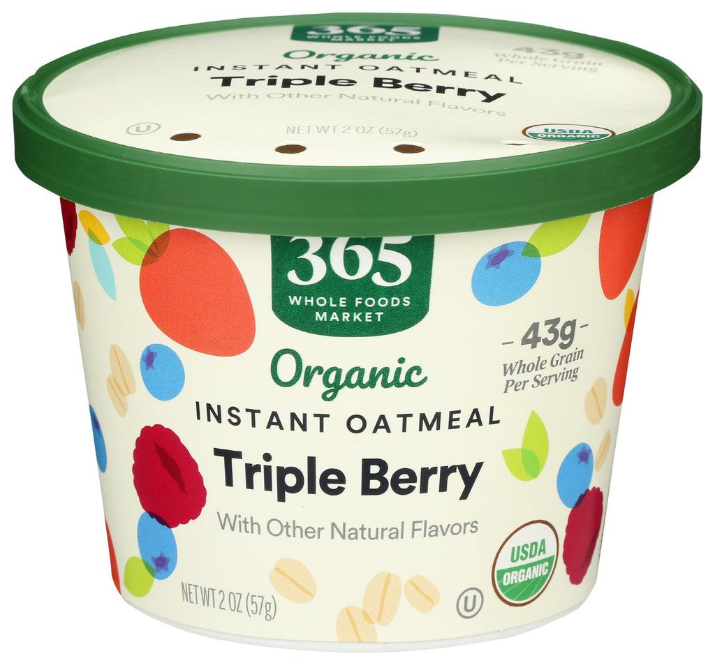 Organic Triple Berry Instant Oatmeal 2 Oz 365 By Whole Foods Market