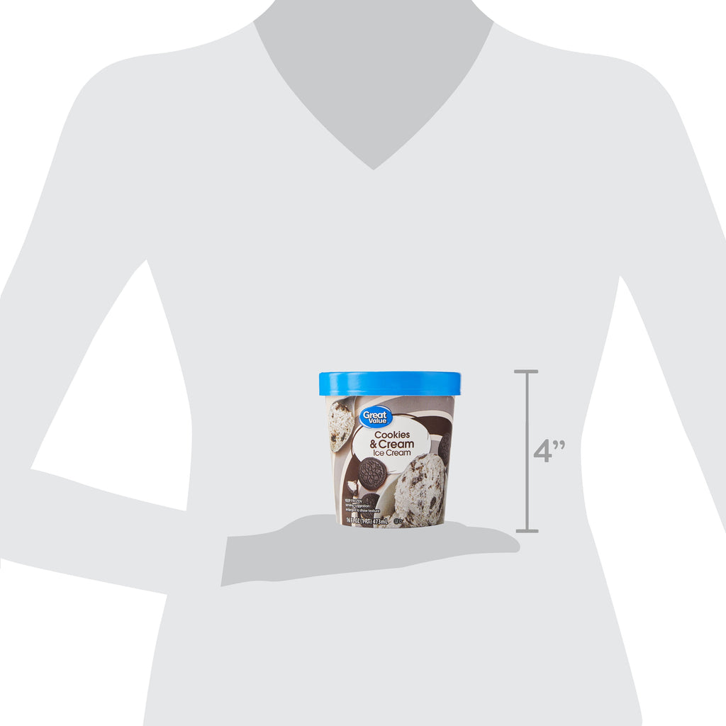 Great Value Cookies & Cream Ice Cream 16 Fl Oz