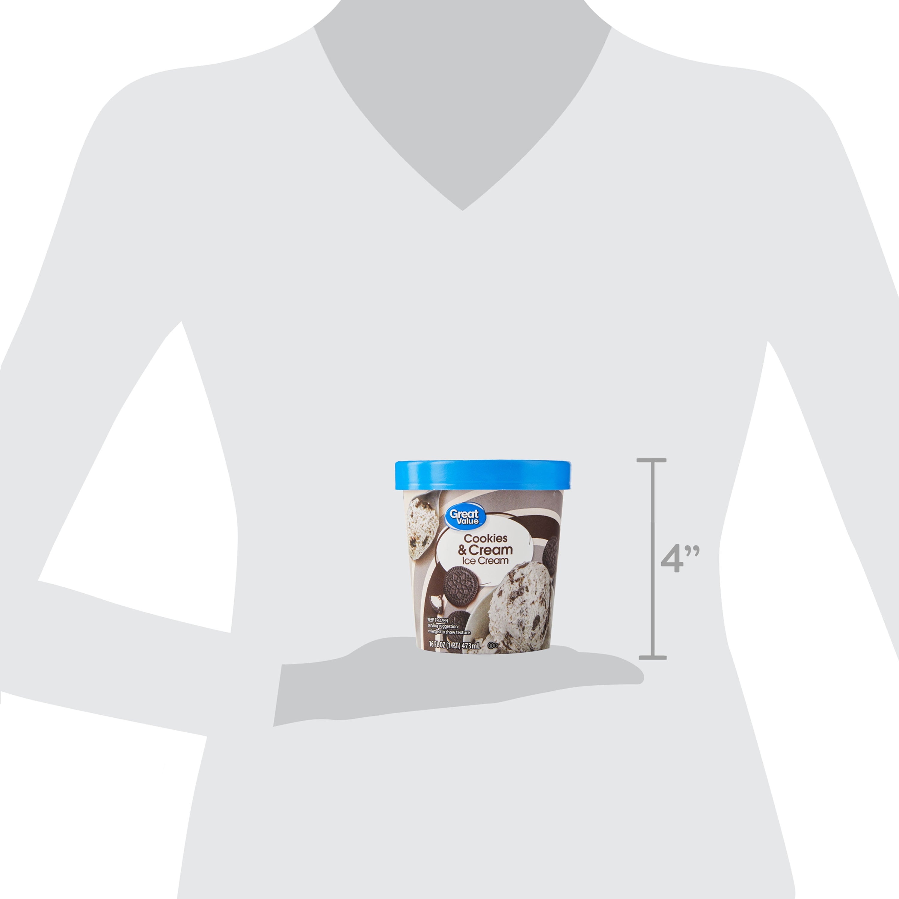 Great Value Cookies & Cream Ice Cream 16 Fl Oz
