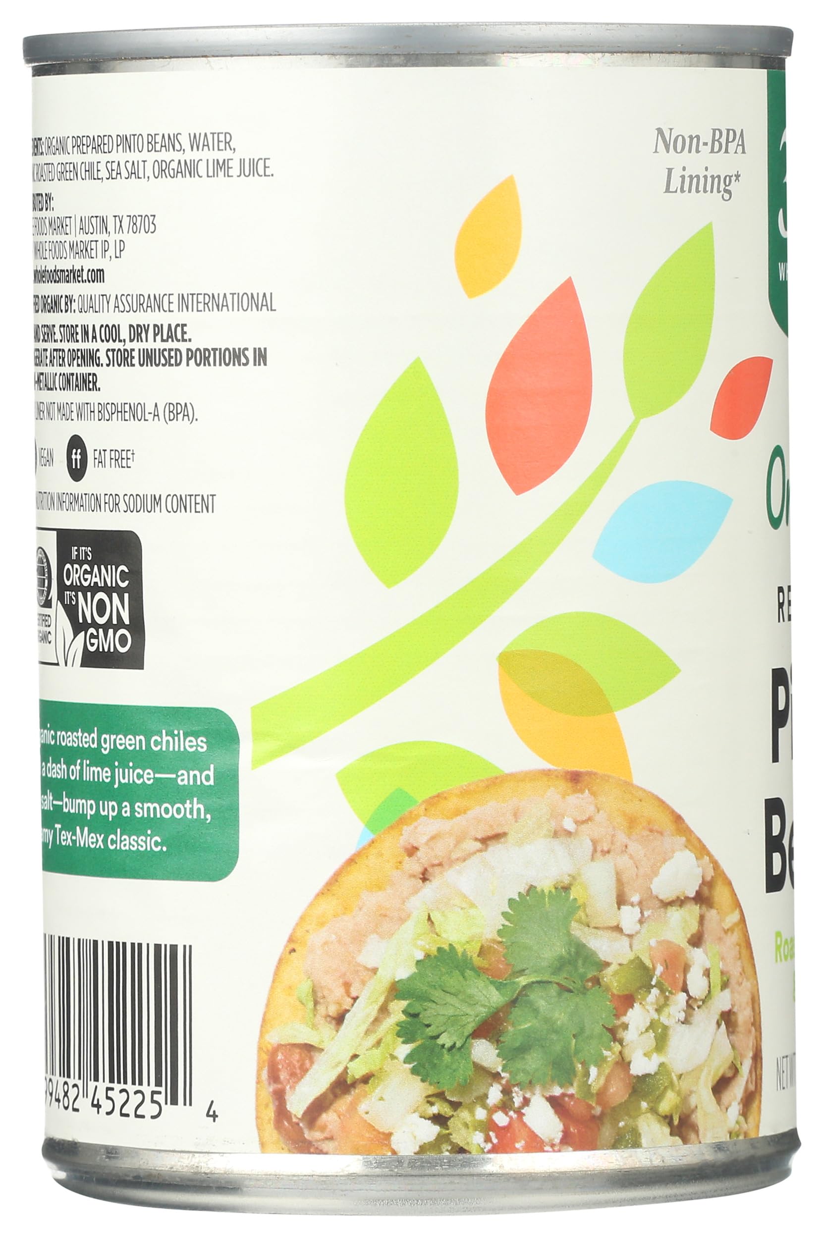 Organic Refried Beans Roasted Chili & Lime 16 Oz 365 By Whole Foods Market