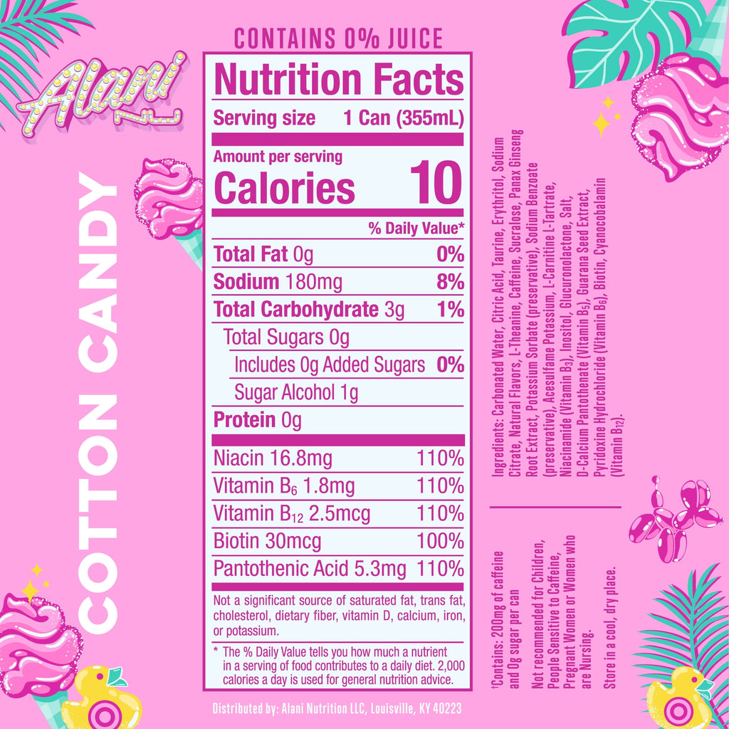 Alani Nu Cotton Candy Energy Drink 12 fl oz Single Can