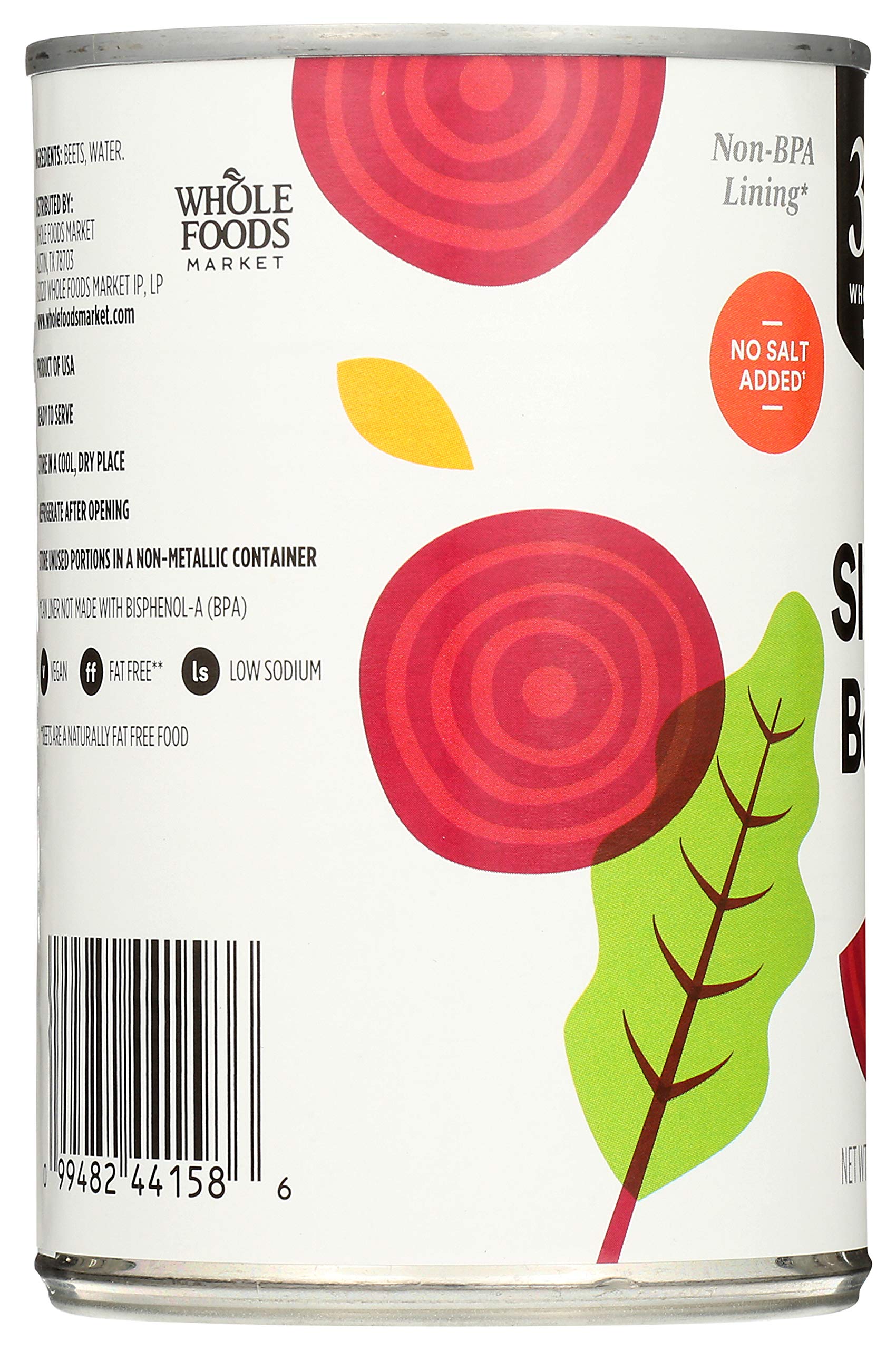 Sliced Beets No Salt Added 15 Oz 365 By Whole Foods Market