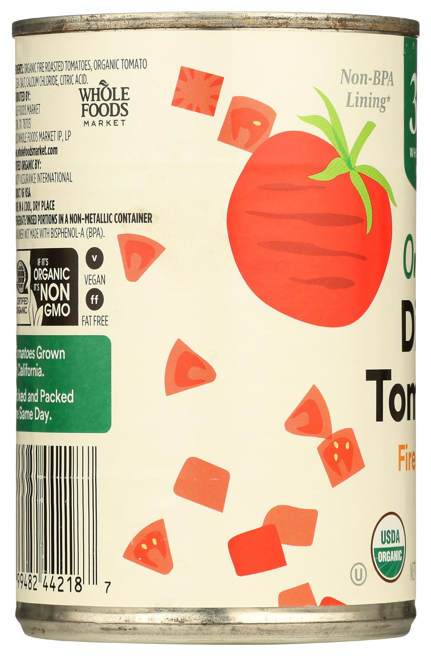 Organic Diced Fire Roasted Tomatoes 14.5 Oz 365 By Whole Foods Market