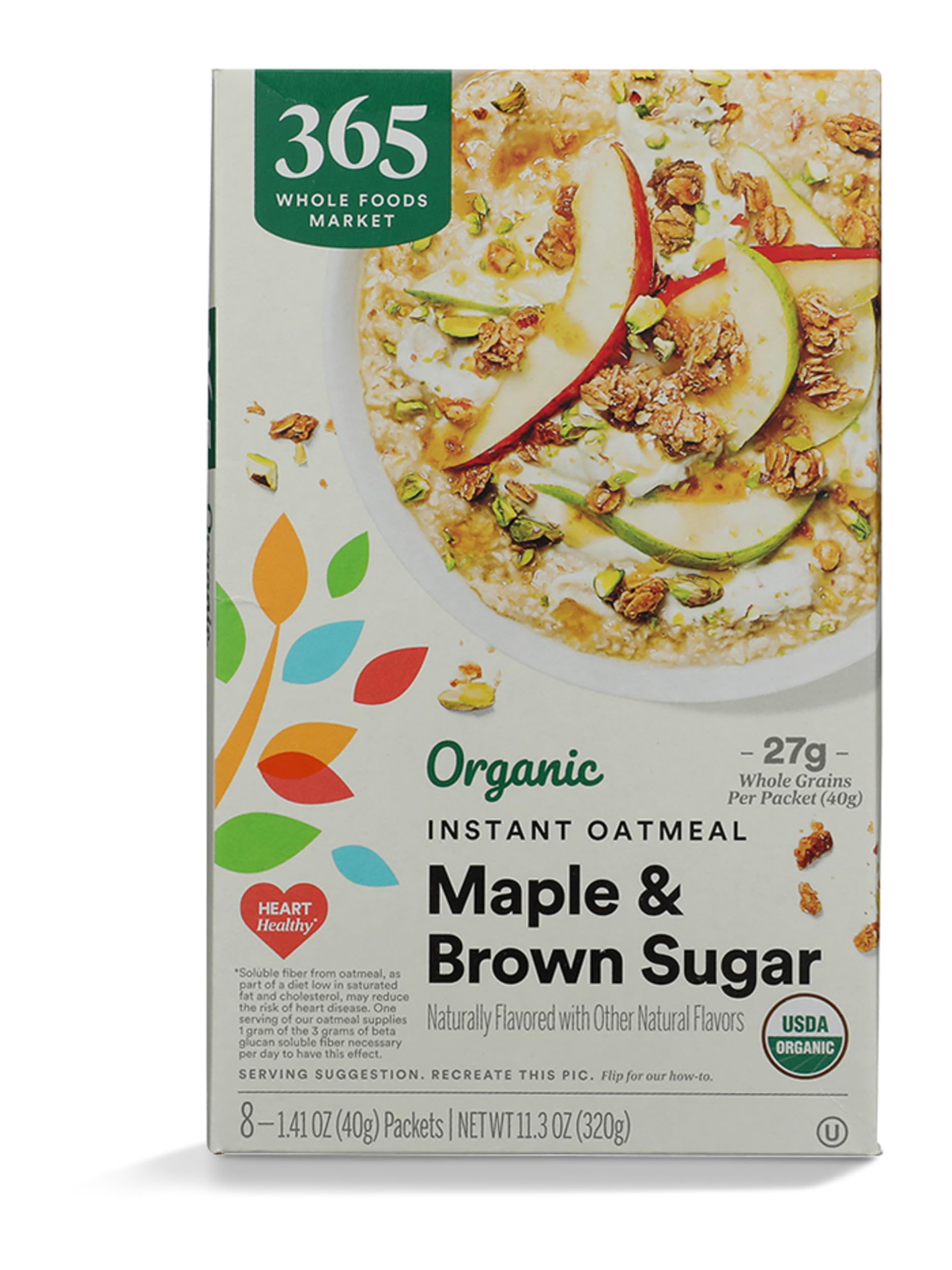 Organic Instant Oatmeal Maple & Brown Sugar 1.41 Oz 365 By Whole Foods Market