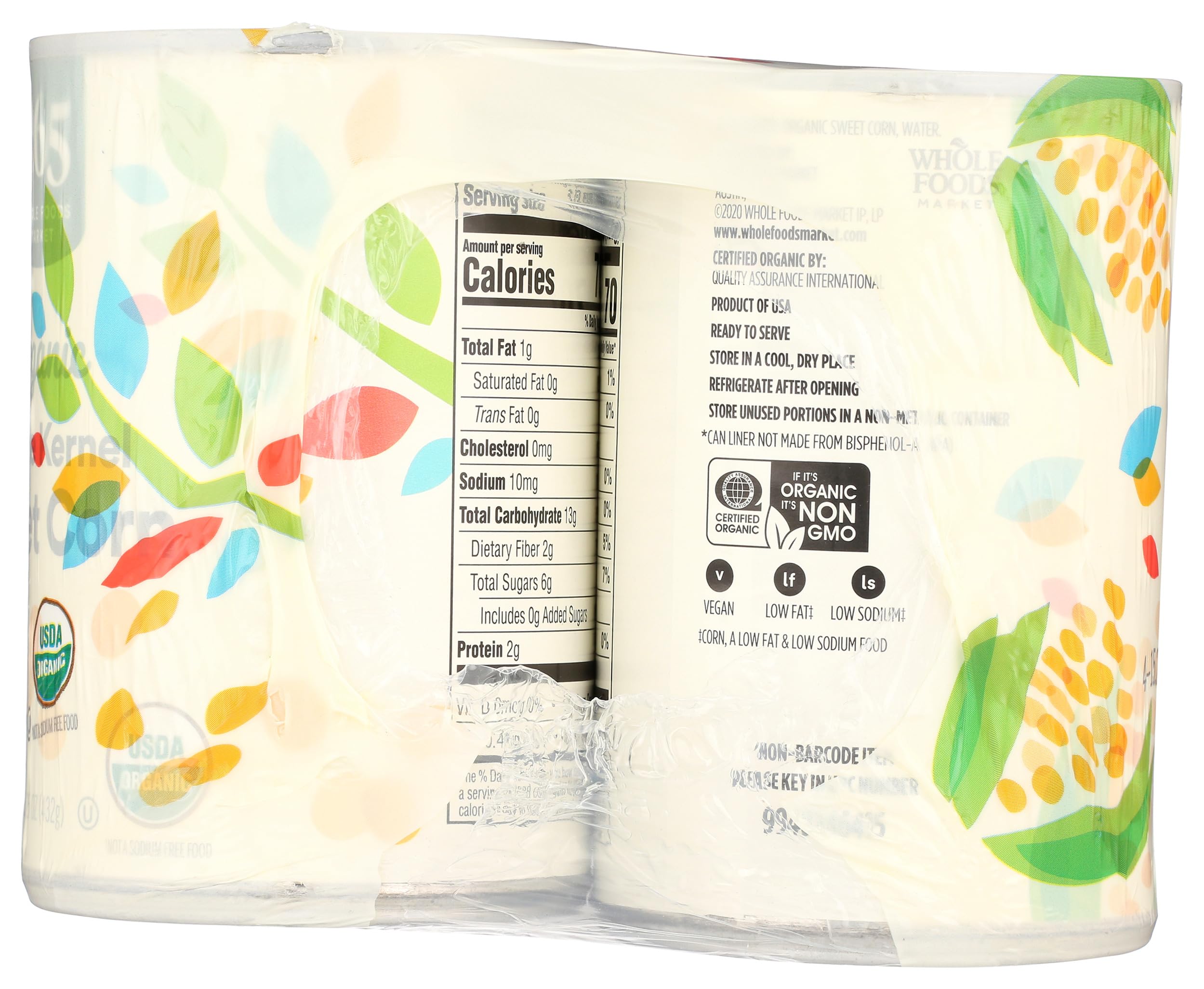 Organic Corn No Salt Added 15.25 Oz 4 Pack 365 By Whole Foods Market