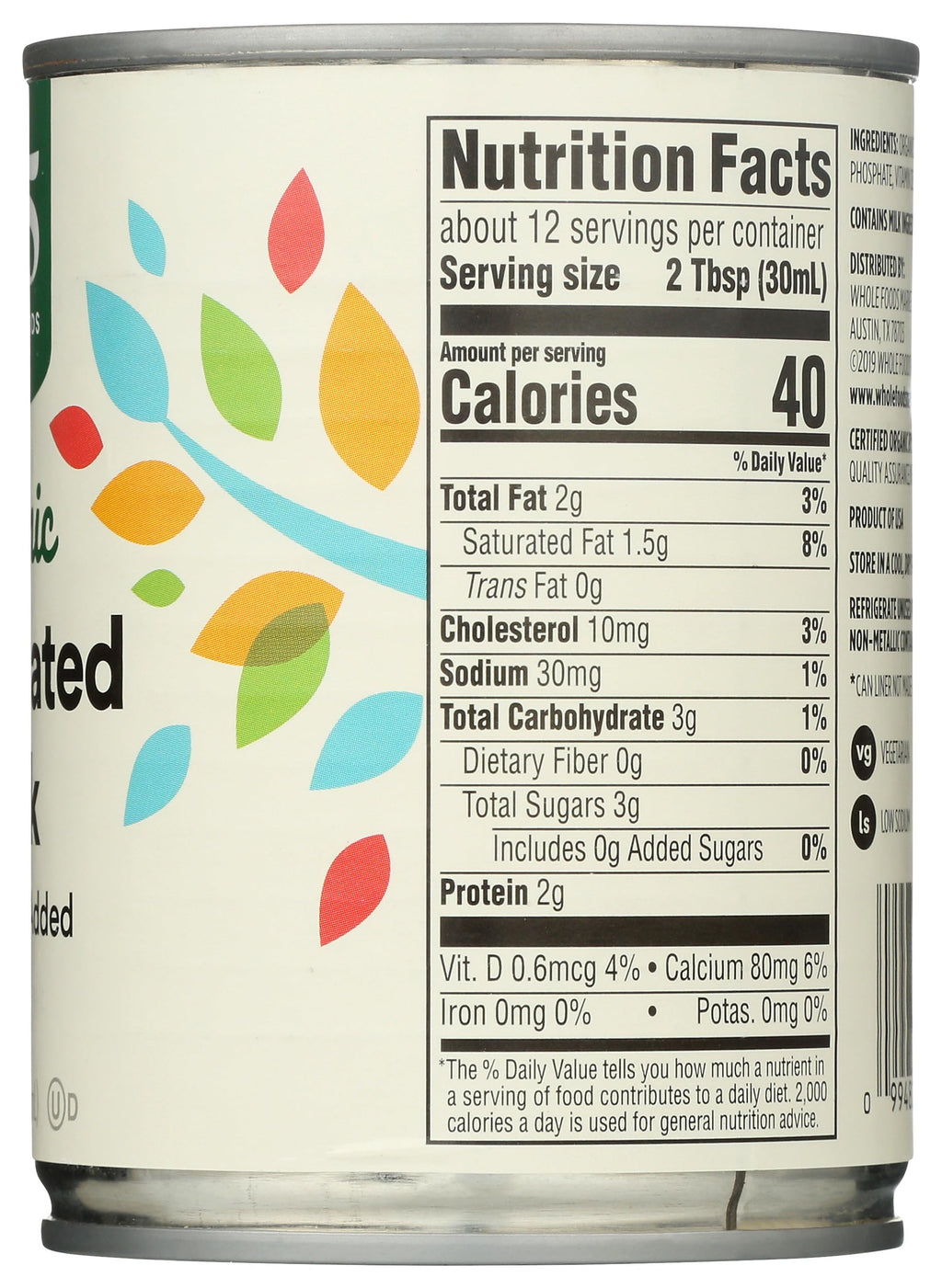 Organic Evaporated Milk 12 Fl Oz 365 By Whole Foods Market