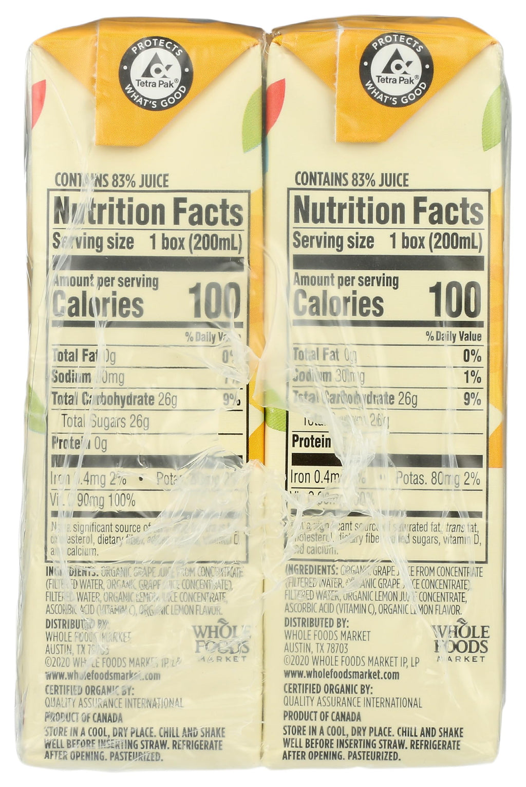 Organic Leaping Lemonade 54 Fl Oz 8 Pack 365 By Whole Foods Market