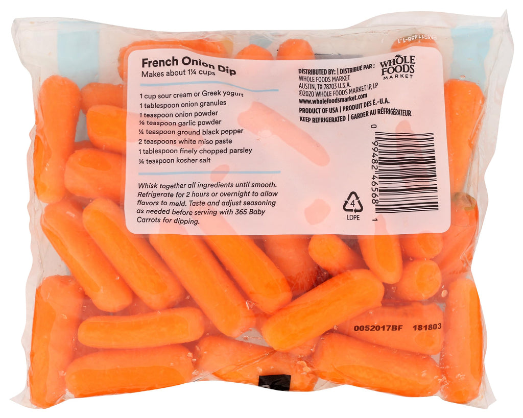 Organic Baby Carrots Cut & Peeled 16 Oz 365 By Whole Foods Market