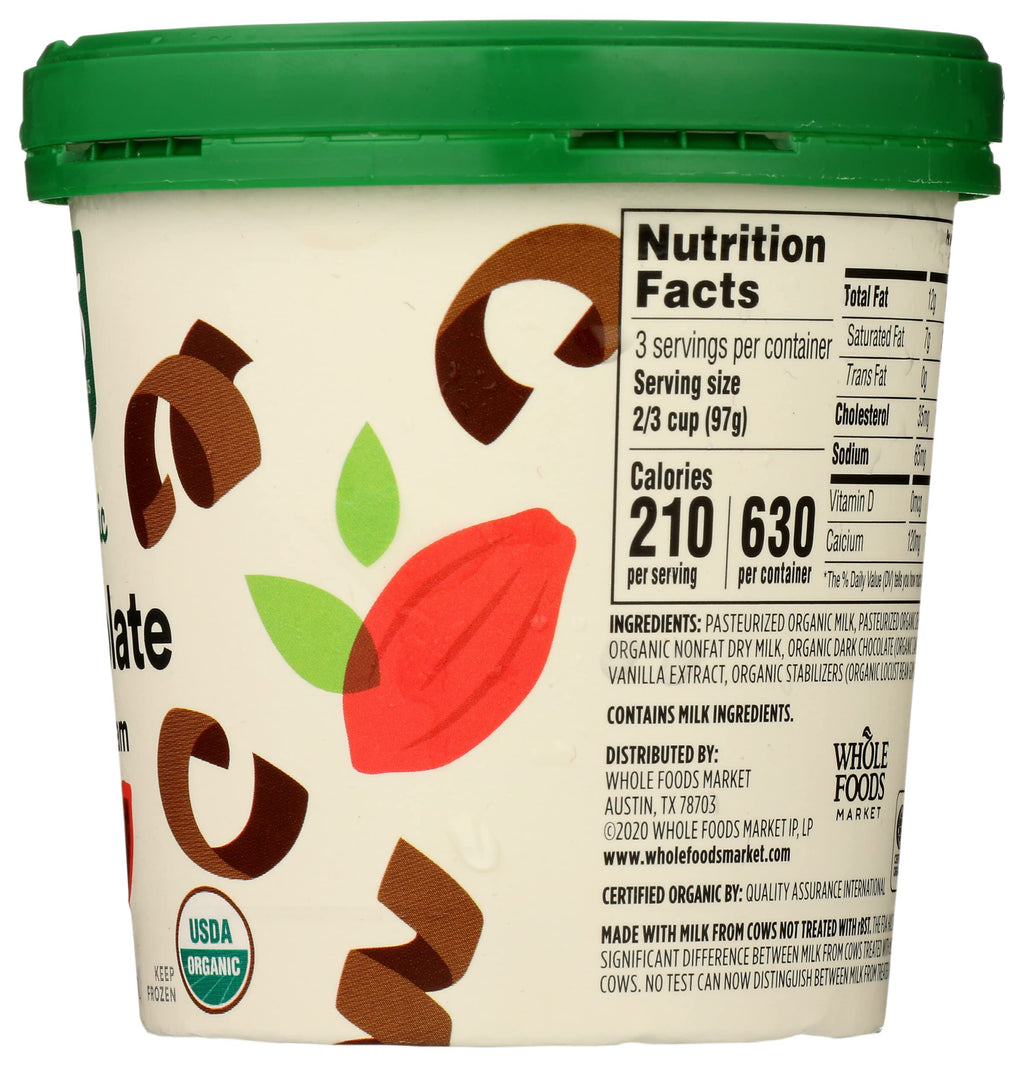Organic Chocolate Ice Cream 1 Pint 365 By Whole Foods Market