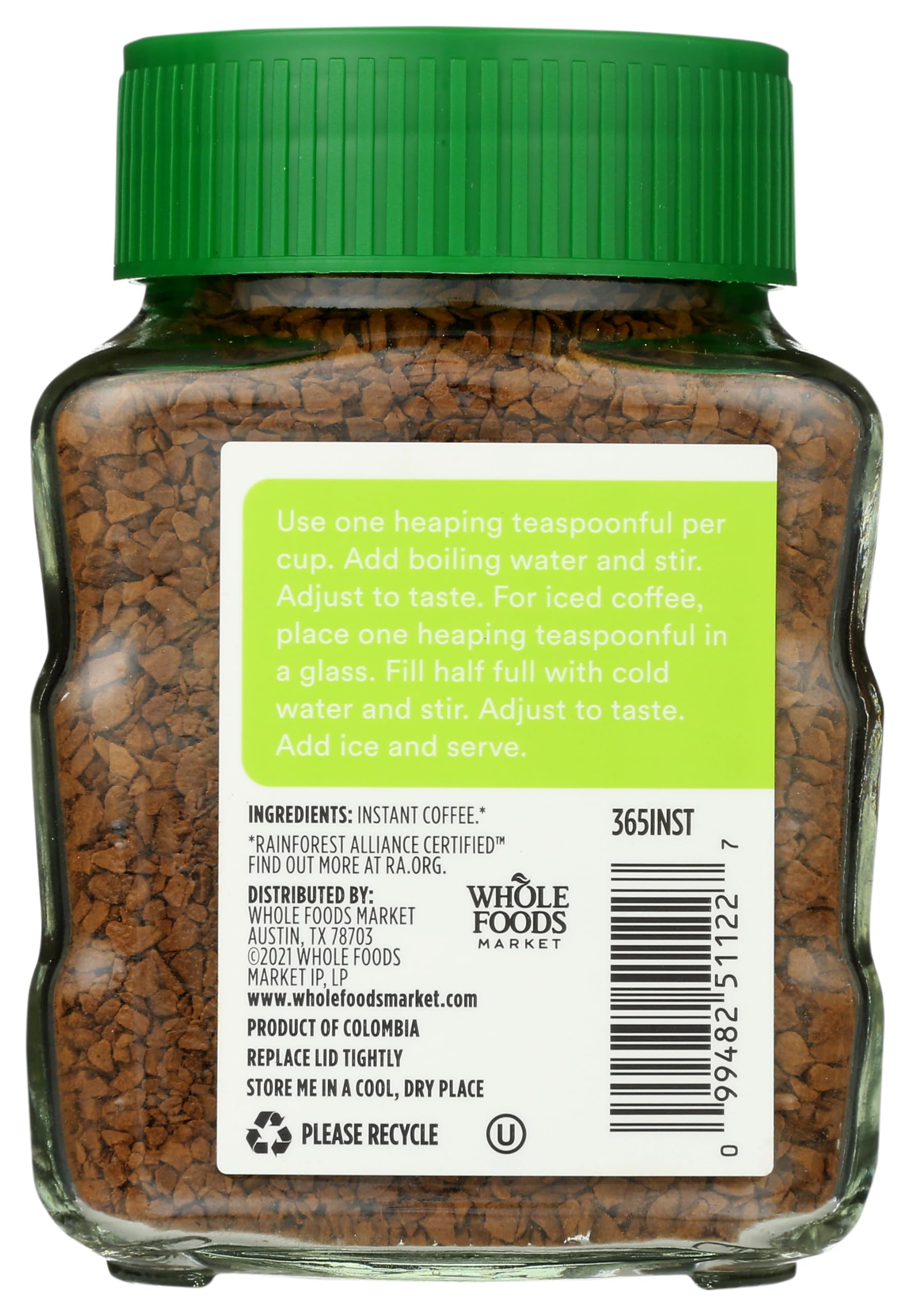 Decaf Instant Coffee Dark Vienna Roast Swiss Water Process 3.5 Oz 365 By Whole Foods Market