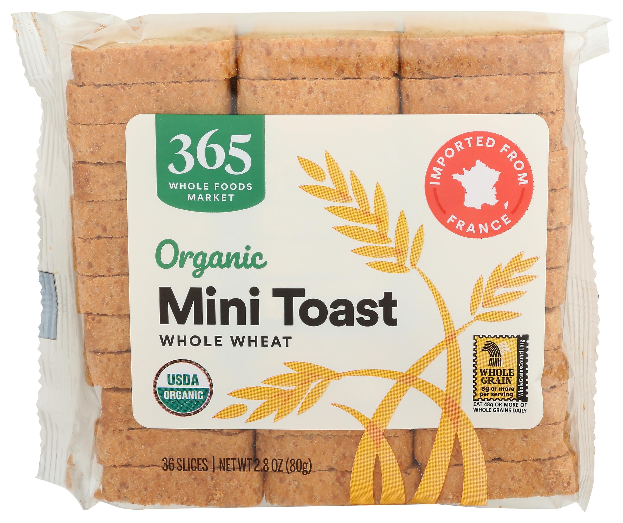 Organic Whole Wheat Mini Toast 2.8 Oz 365 By Whole Foods Market
