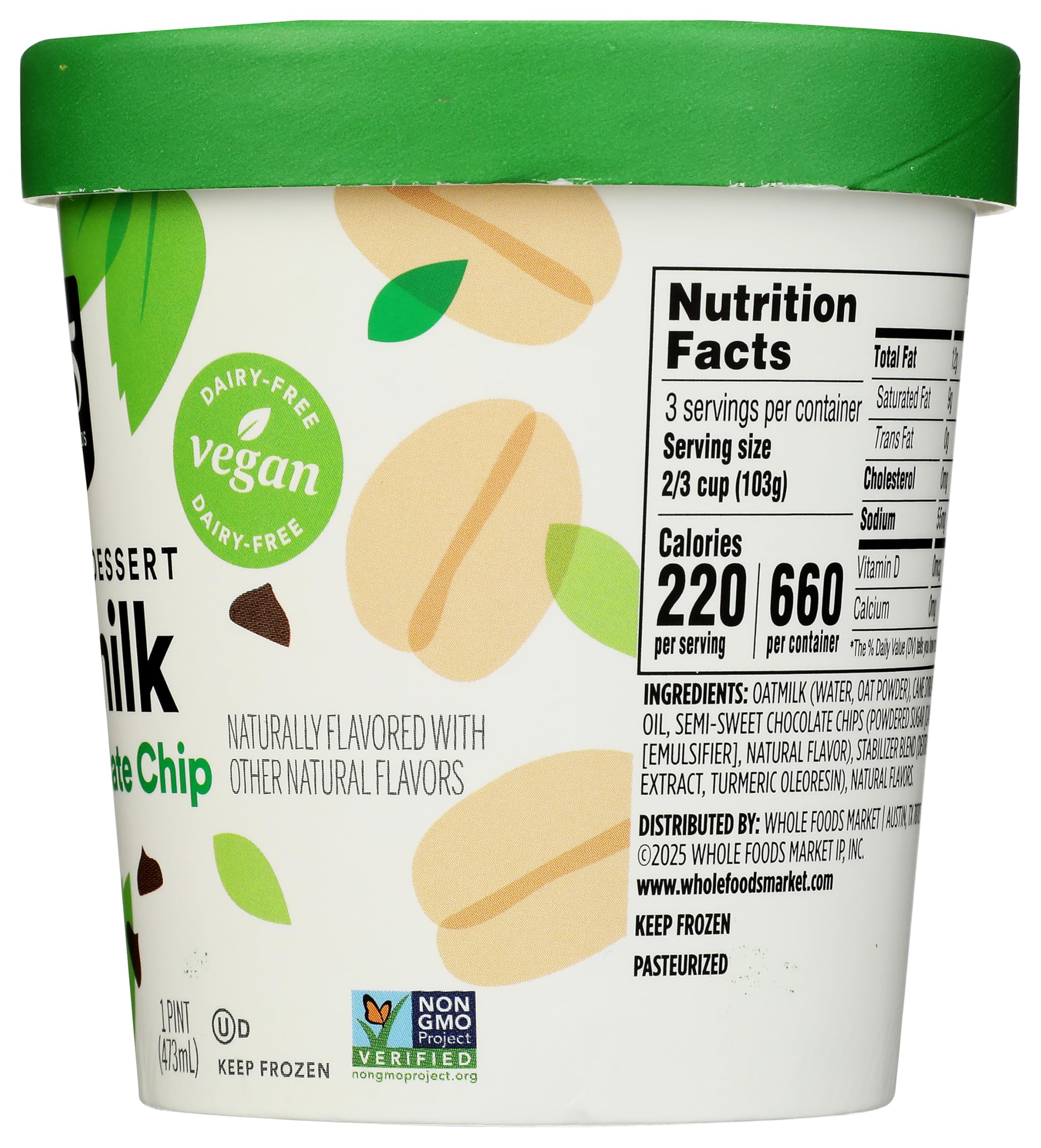 Mint Chip Oat Milk Frozen Dessert 1 PT 365 By Whole Foods Market