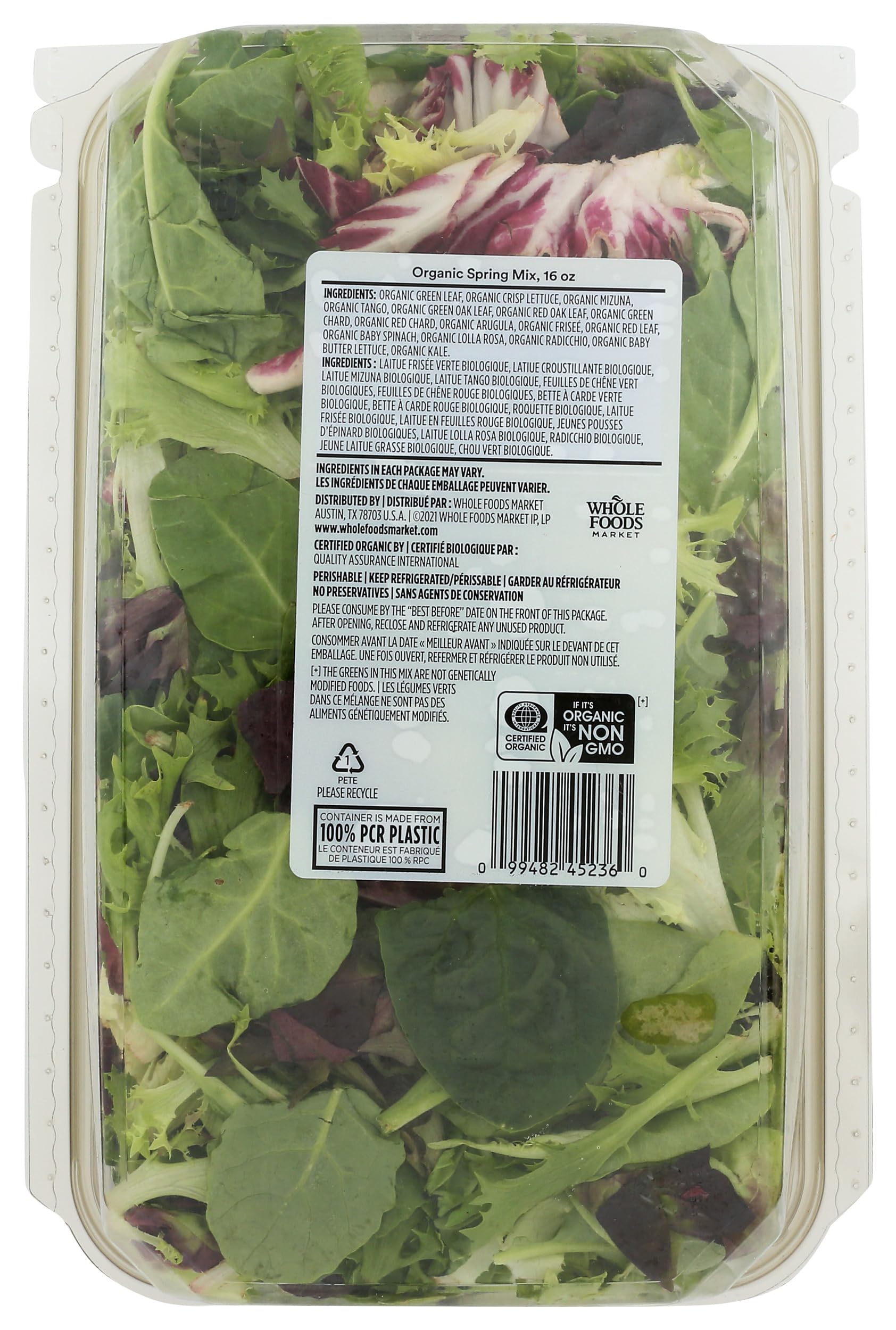 Organic Spring Salad Mix 16 Oz 365 By Whole Foods Market