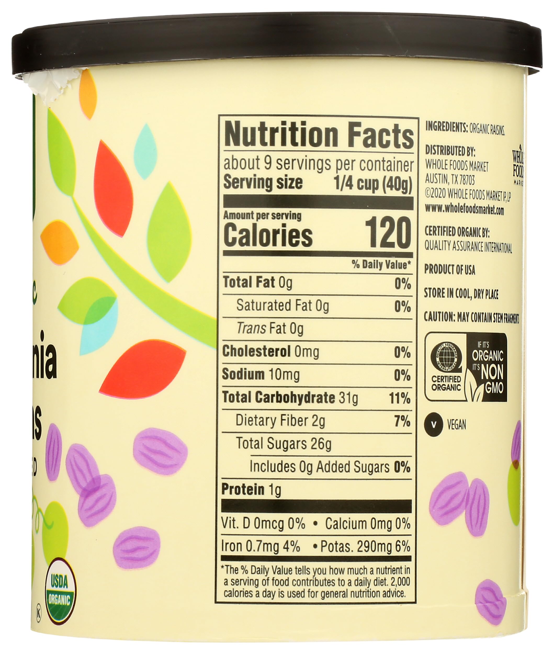 Organic Raisins 12 Oz 365 By Whole Foods Market