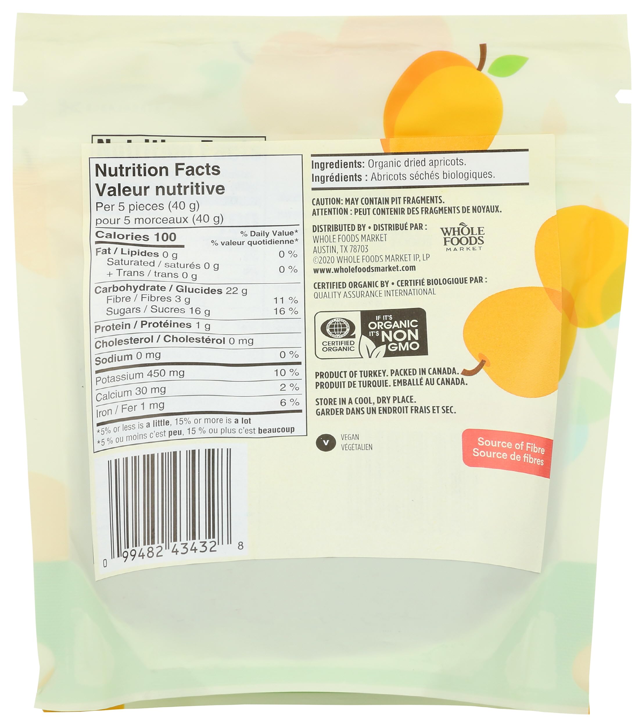 Organic Turkish Apricots 8 Oz 365 By Whole Foods Market