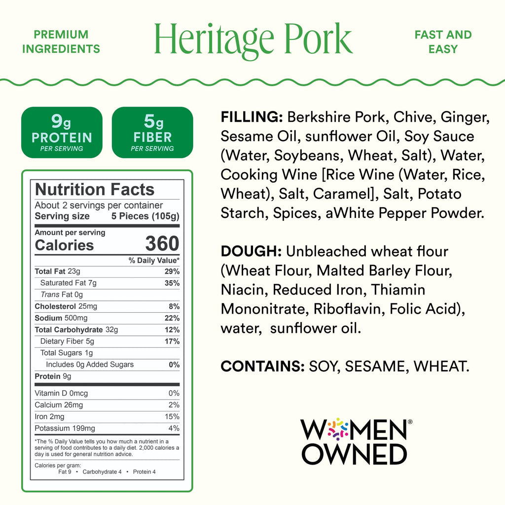 Heritage Pork Dumplings 7 Oz Mimi Cheng's