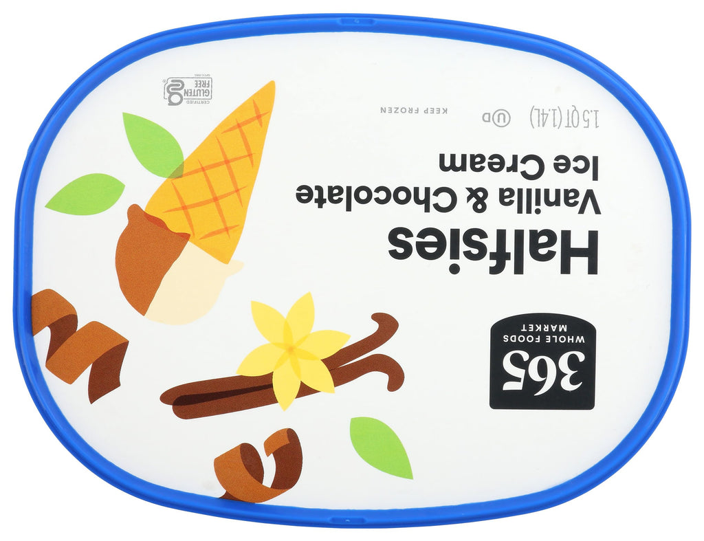 Half Vanilla Half Chocolate Ice Cream 1.5 QT 365 By Whole Foods Market