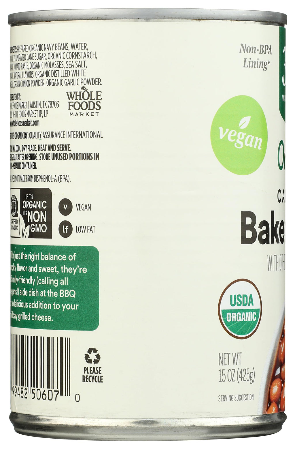 Organic Baked Beans Campfire Style 15 Oz 365 By Whole Foods Market