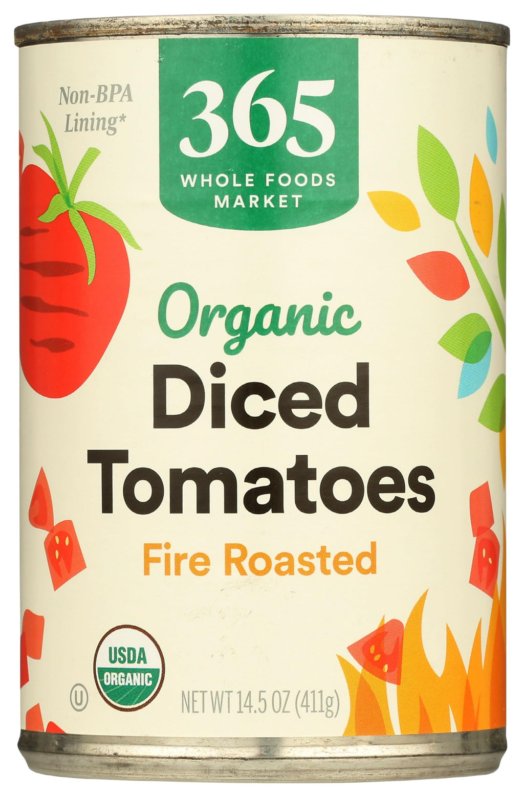 Organic Diced Fire Roasted Tomatoes 14.5 Oz 365 By Whole Foods Market