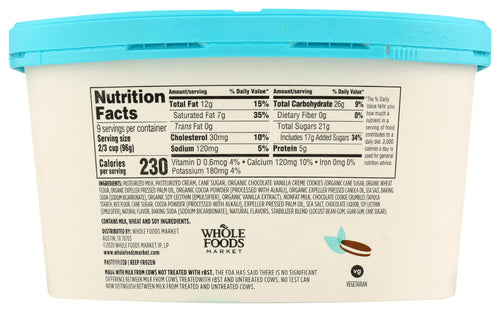 Cookies & Cream Ice Cream 1.5 QT 365 By Whole Foods Market