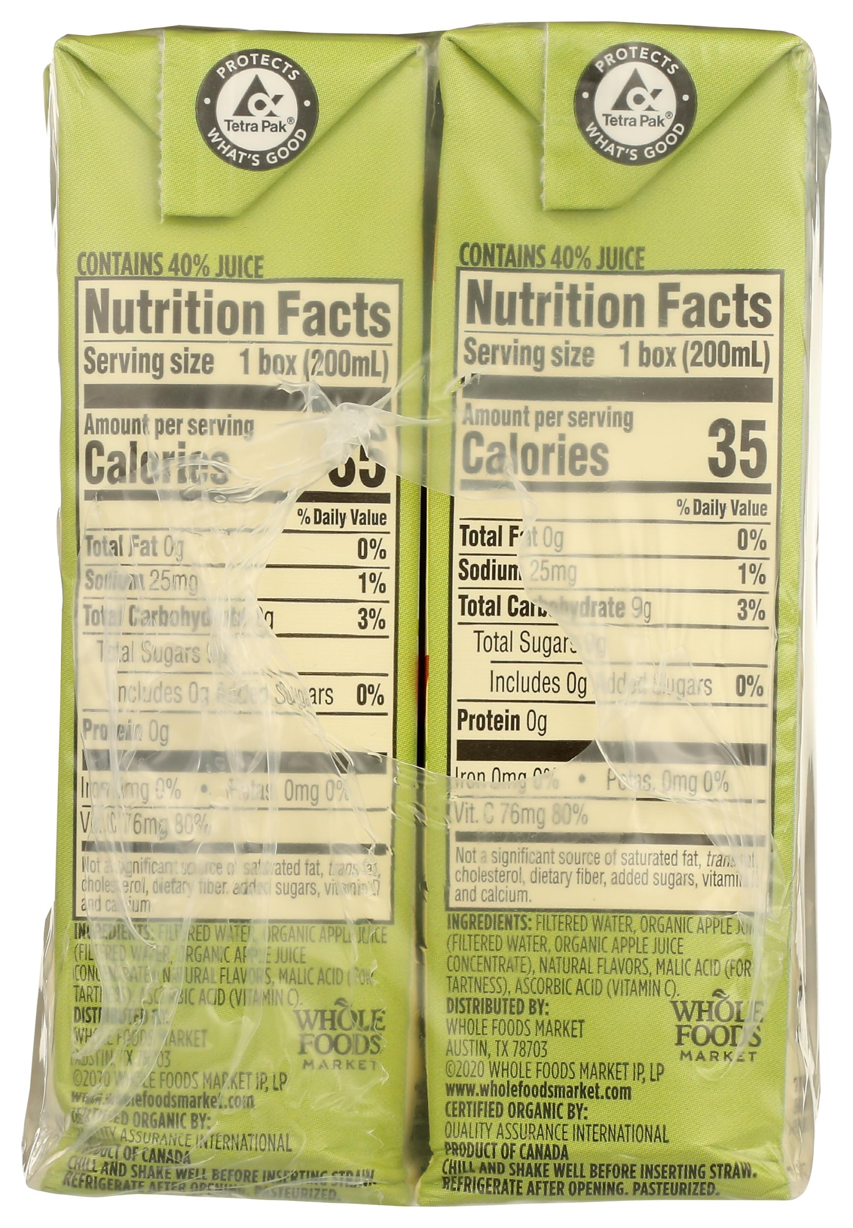Organic Reduced Sugar Apple Juice 6.75 Fl Oz 8 Pack 365 By Whole Foods Market