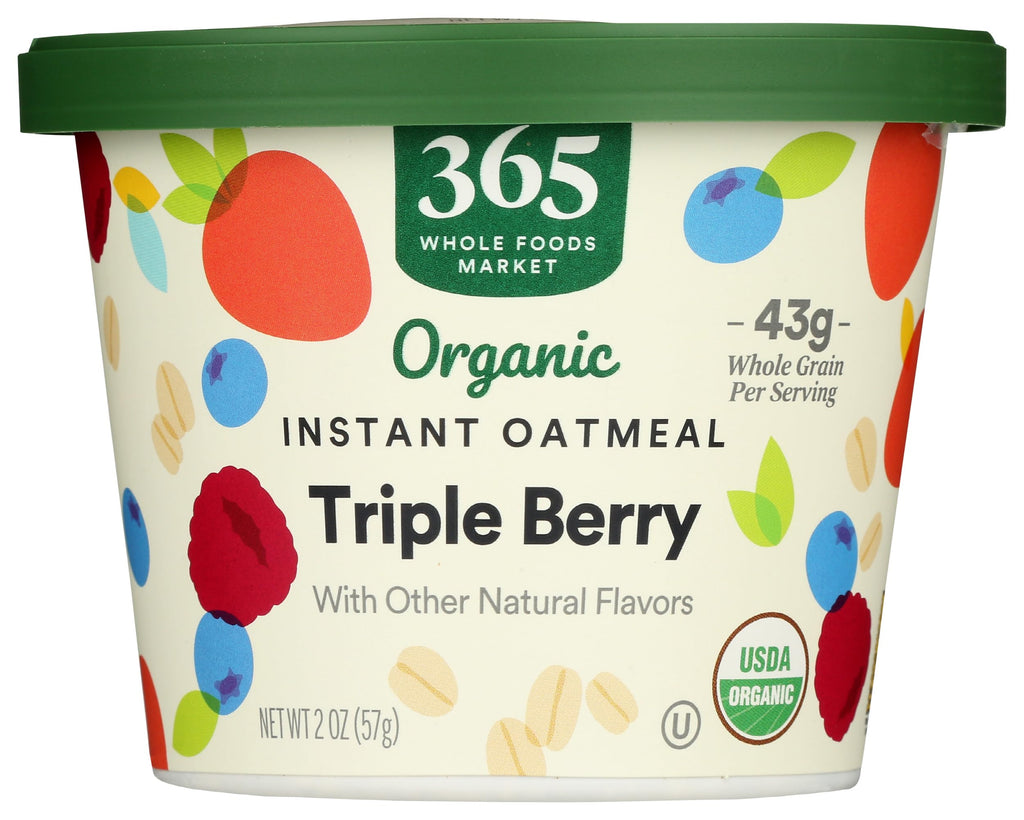Organic Triple Berry Instant Oatmeal 2 Oz 365 By Whole Foods Market