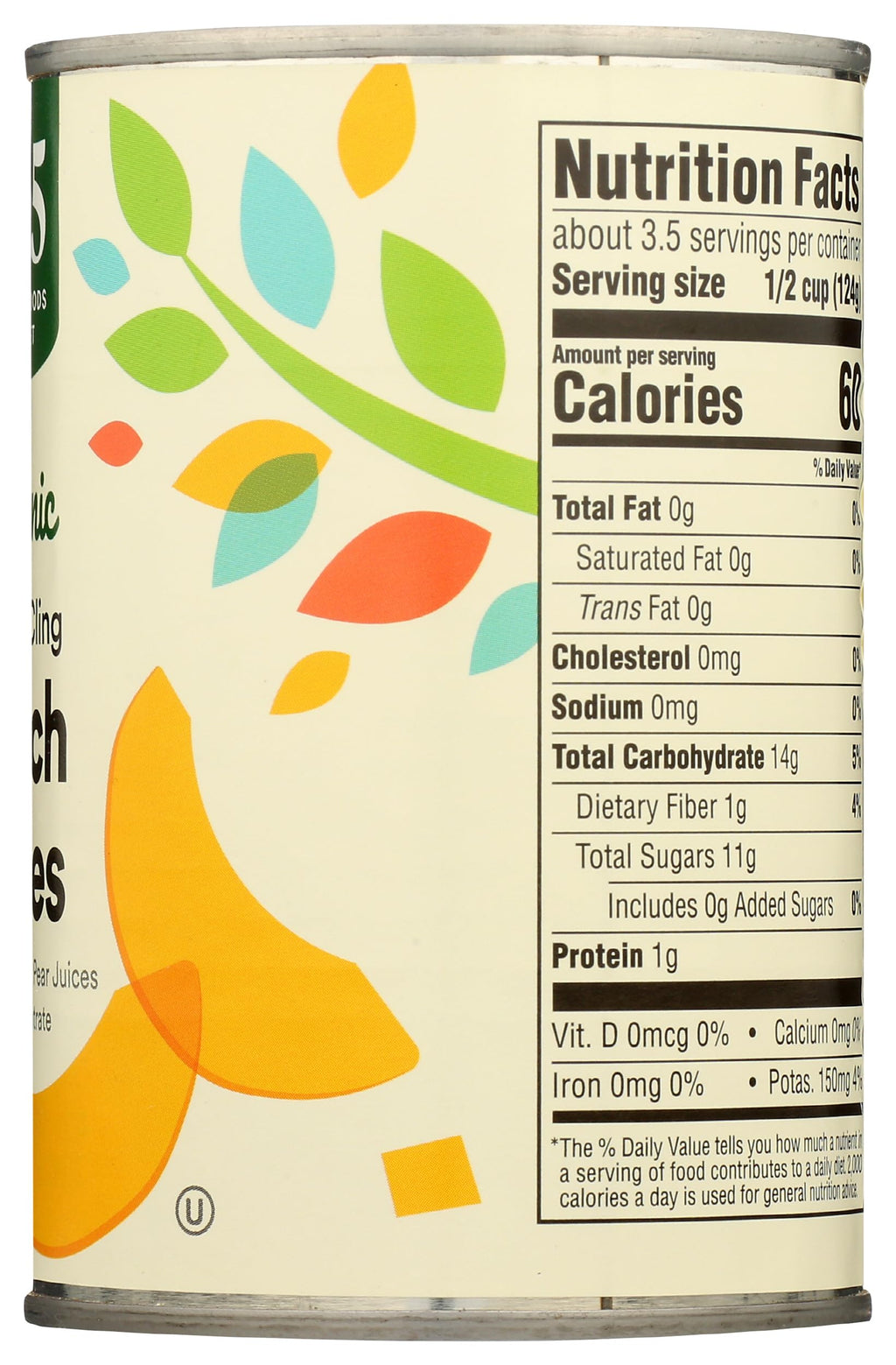 Organic Yellow Cling Peach Slices 15 Oz 365 By Whole Foods Market