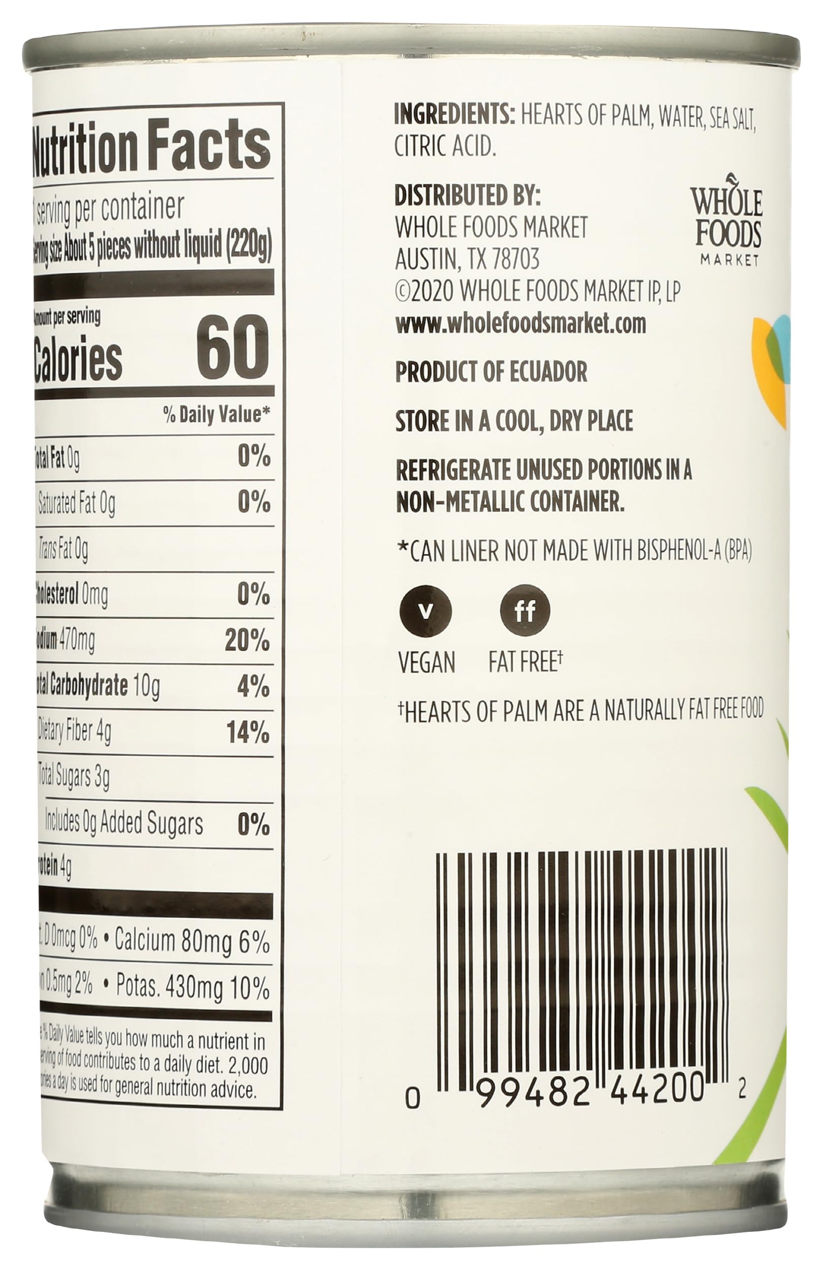 Whole Hearts Of Palm 14.1 Oz 365 By Whole Foods Market