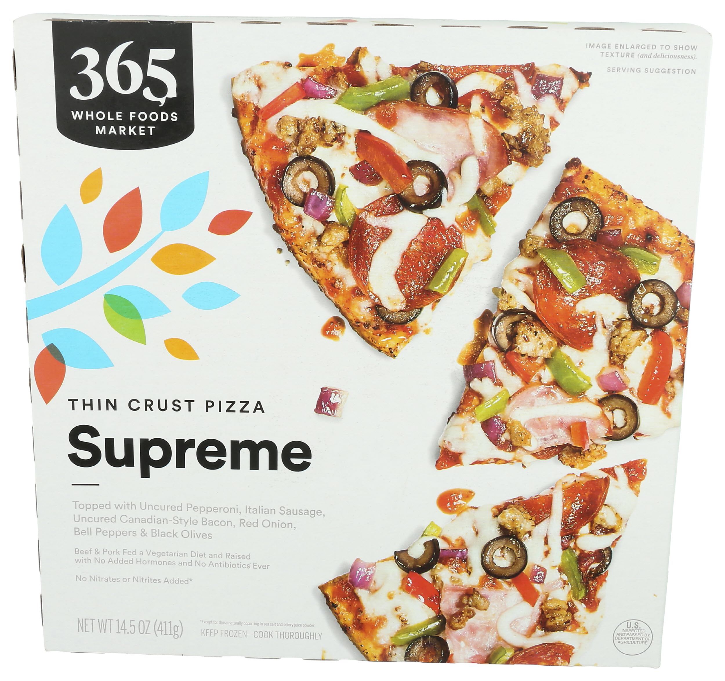 Supreme Thin Crust Pizza 14.5 Oz 365 By Whole Foods Market