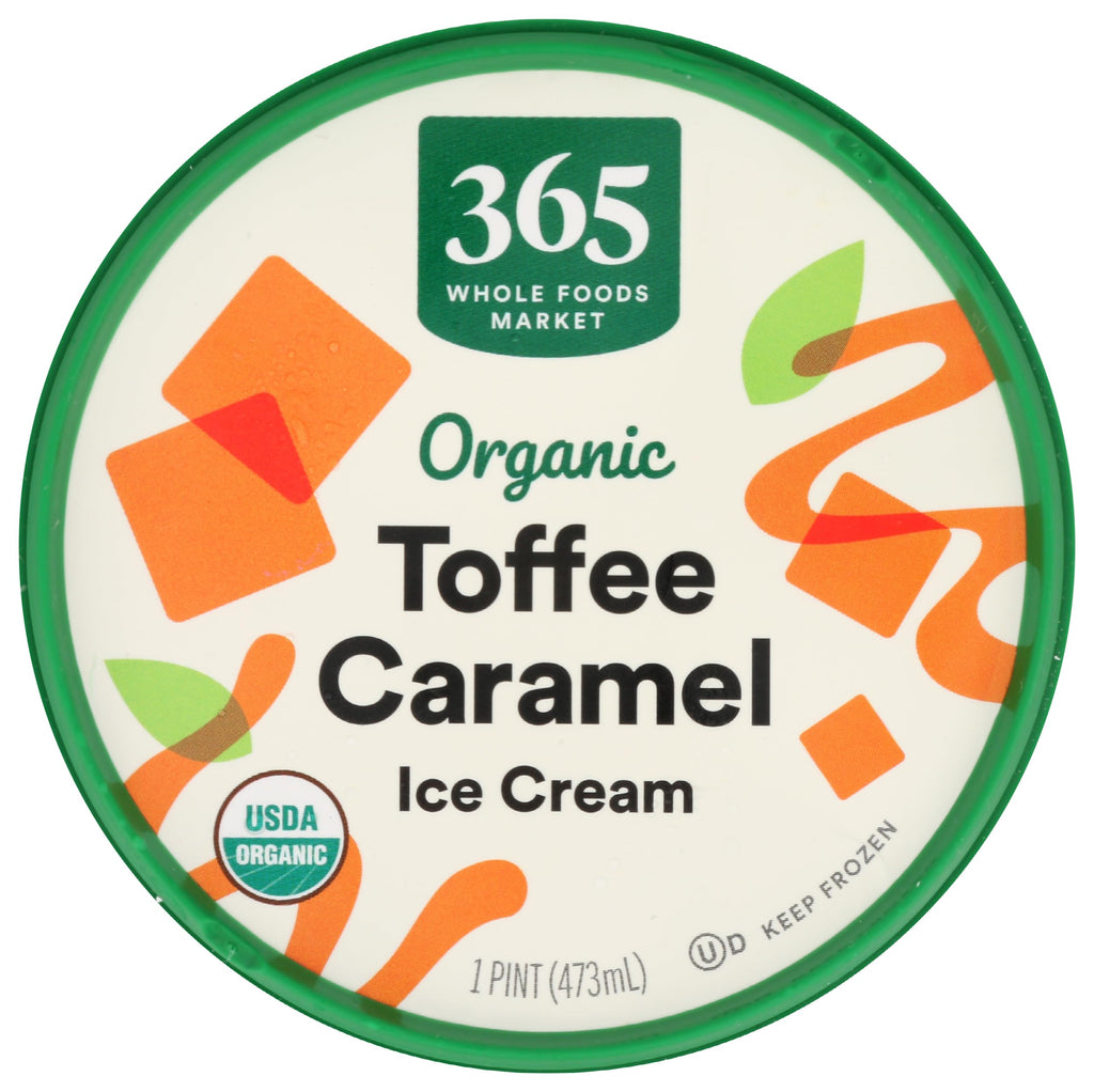 Organic Toffee Caramel Swirl Ice Cream 1 Pint 365 By Whole Foods Market