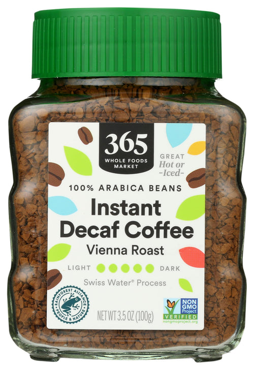 Decaf Instant Coffee Dark Vienna Roast Swiss Water Process 3.5 Oz 365 By Whole Foods Market