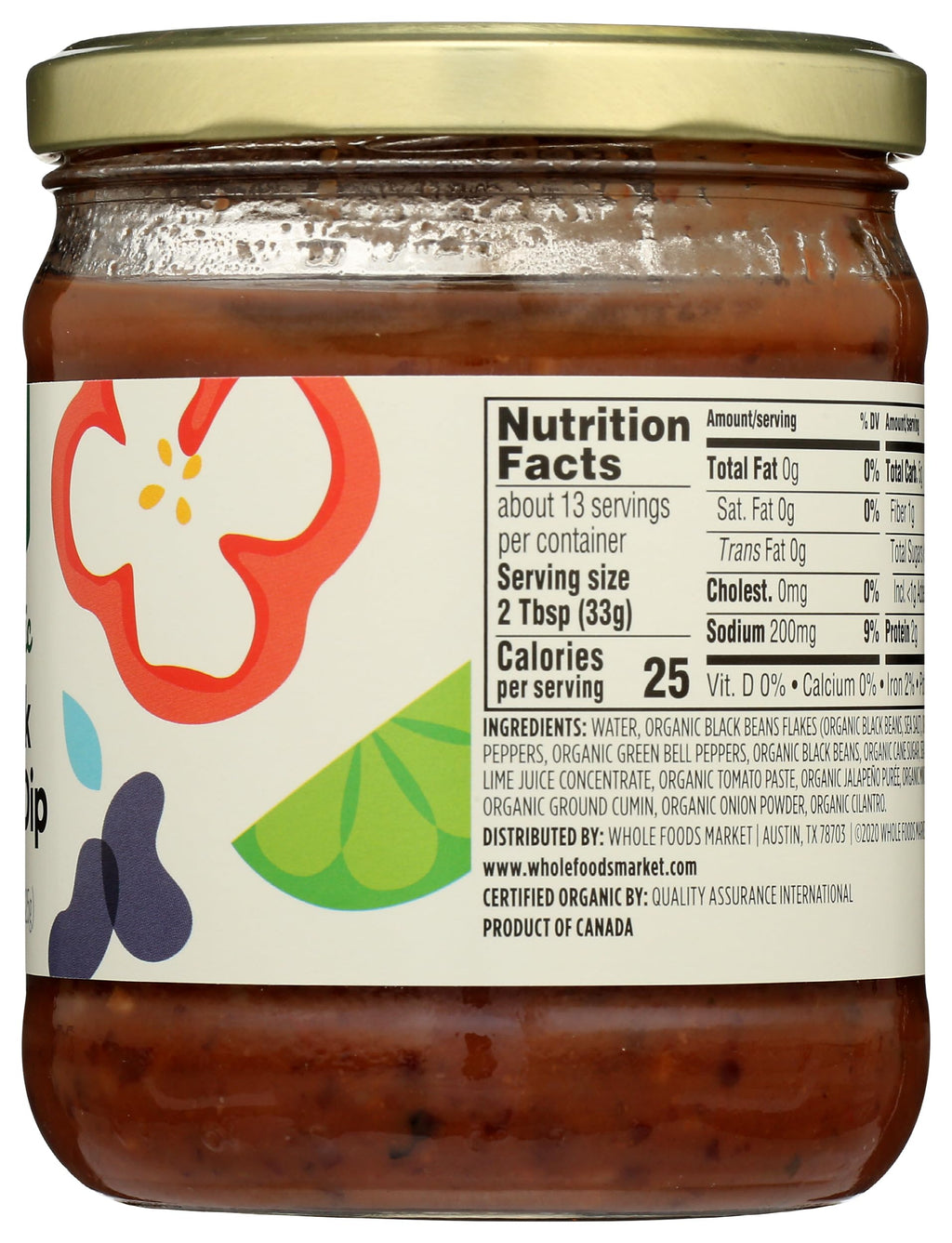 Organic Black Bean Dip 15 Oz 365 By Whole Foods Market