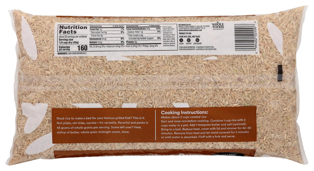 Long Grain Brown Rice 80 Oz 365 By Whole Foods Market
