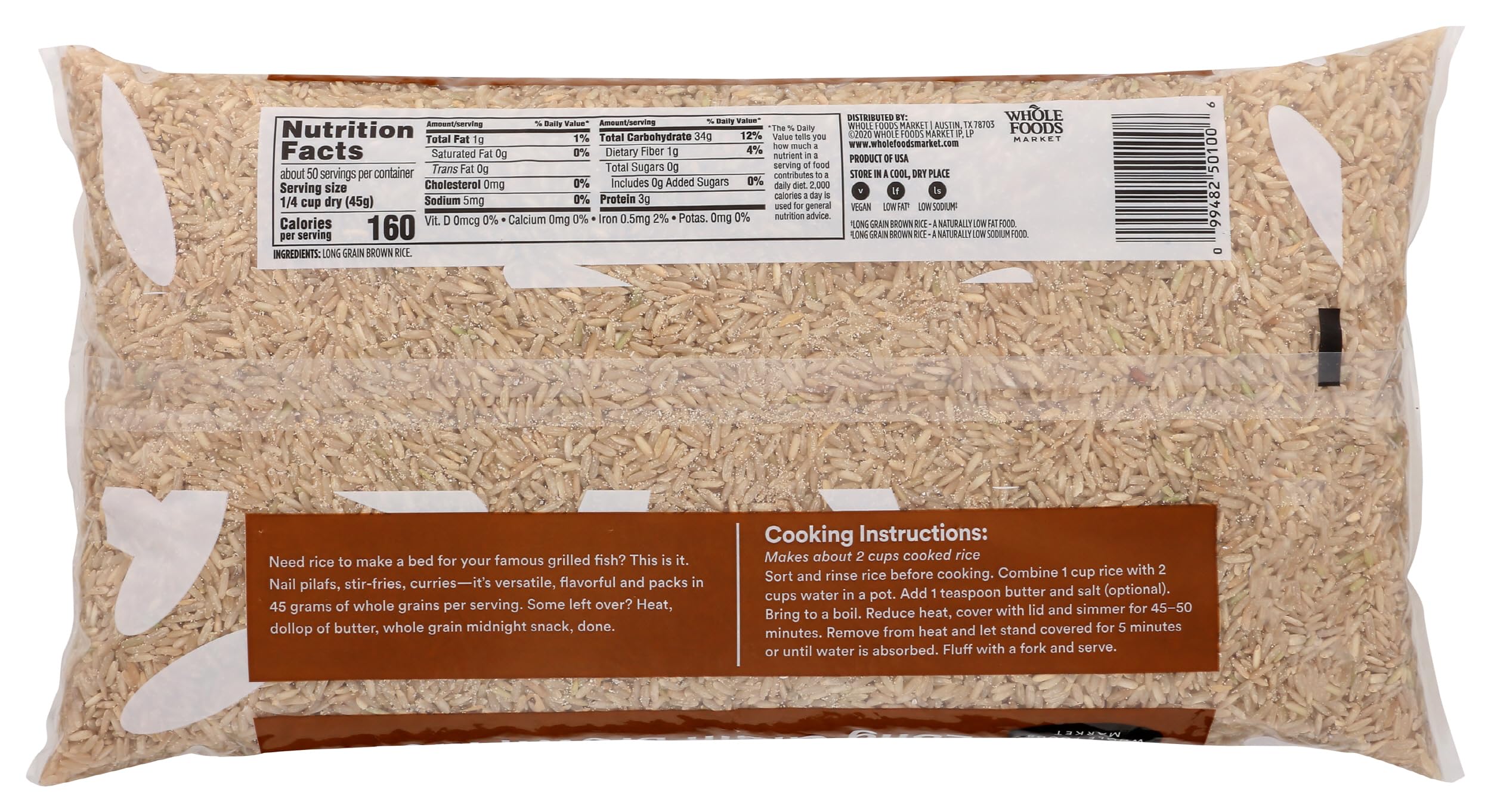 Long Grain Brown Rice 80 Oz 365 By Whole Foods Market