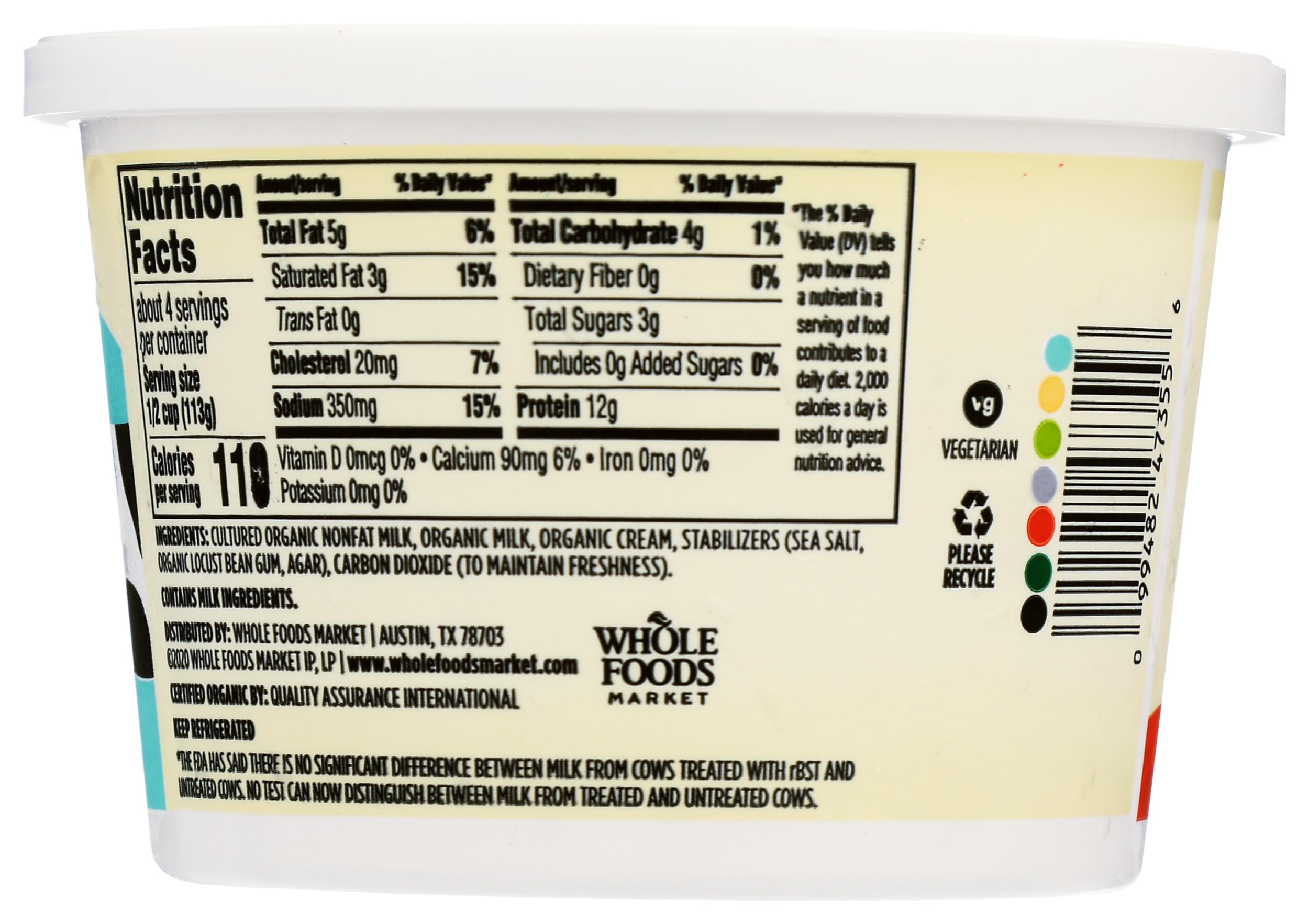 Organic Cottage Cheese 16 Oz 365 By Whole Foods Market