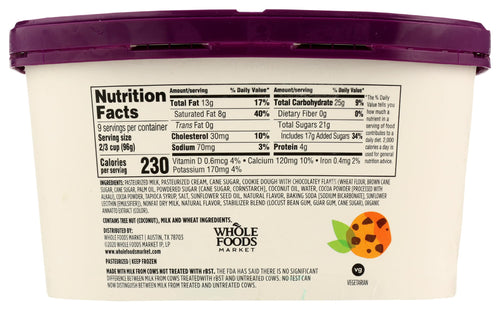 Cookie Dough Ice Cream 1.5 QT 365 By Whole Foods Market
