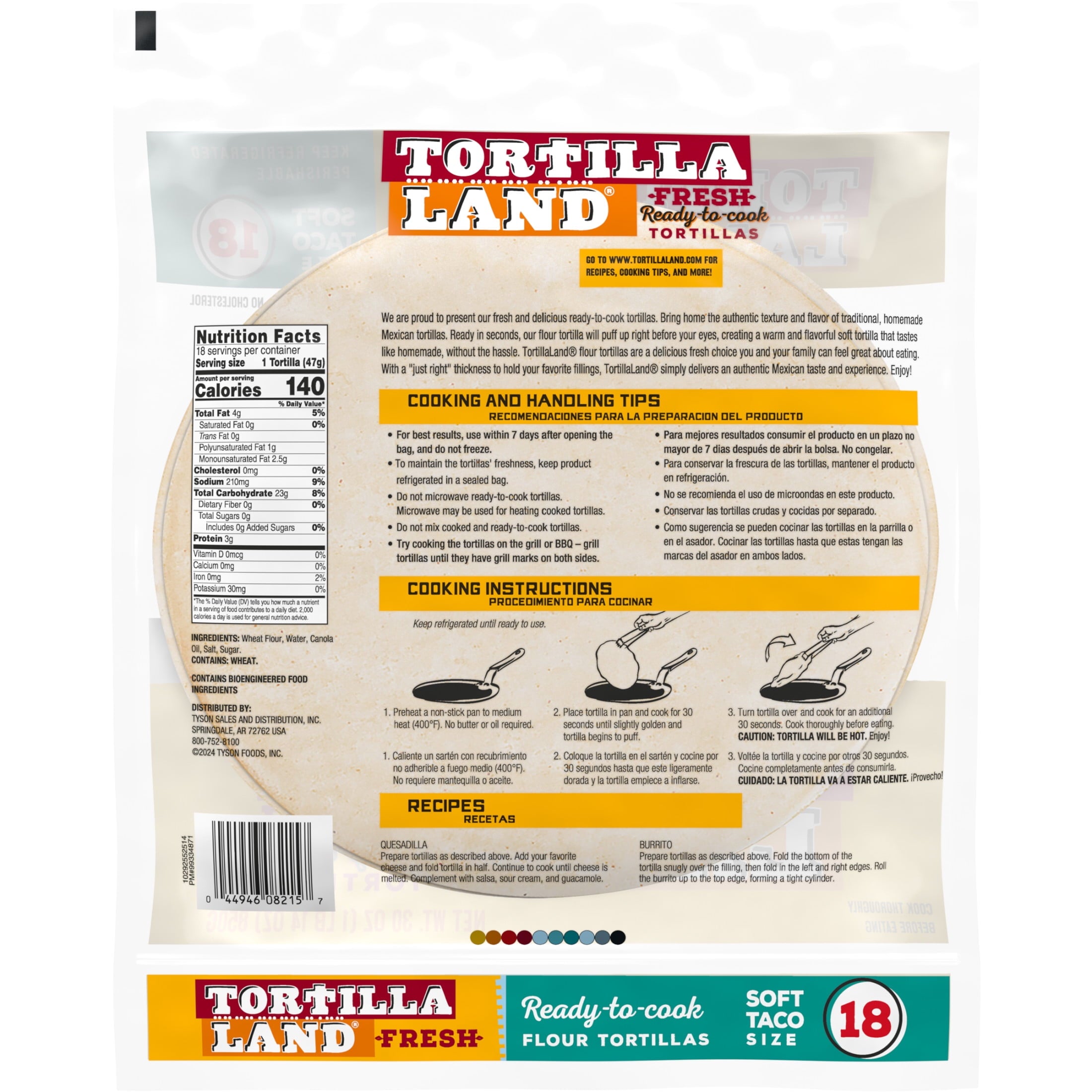 Ready to Cook Soft Taco Size Flour Tortillas 30 Oz 18 Count TortillaLand