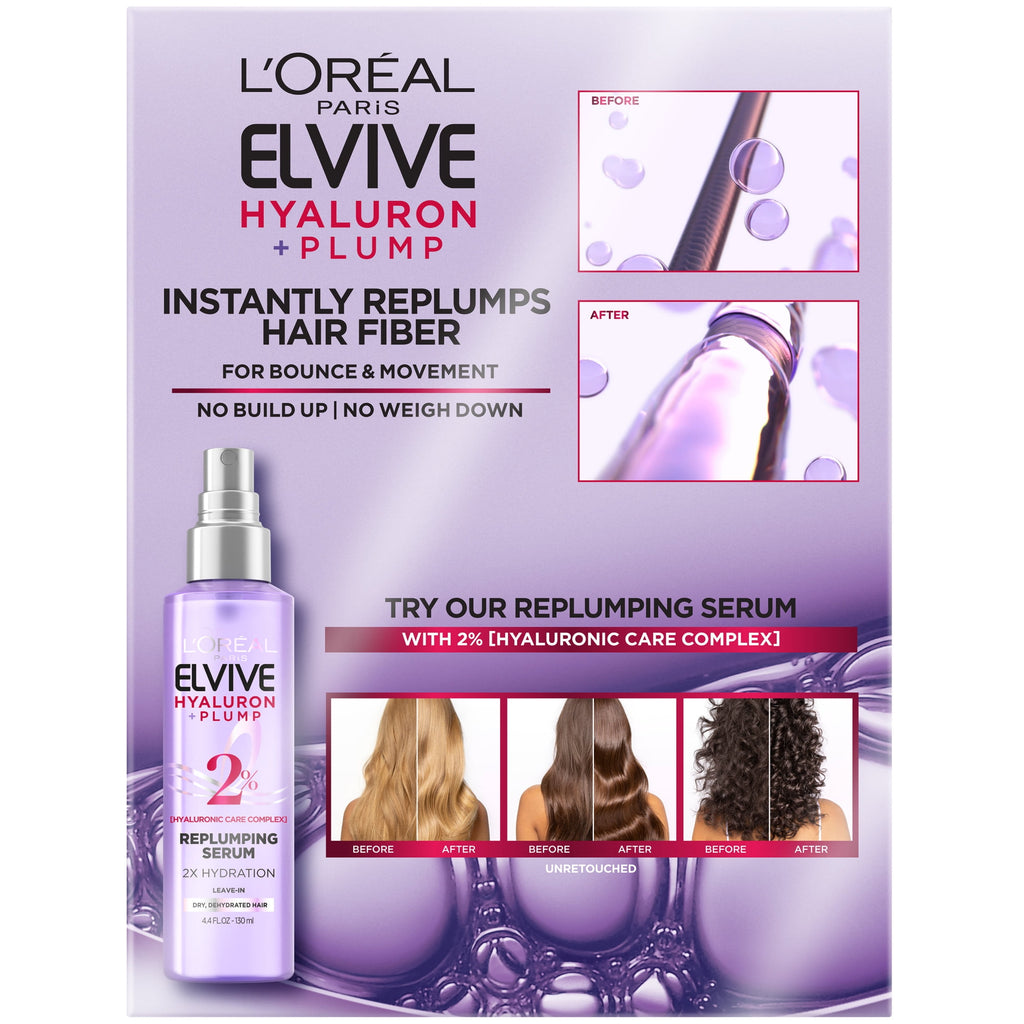 L'Oreal Paris Elvive Hyaluron Plump Hydrating Shampoo & Conditioner Set 25.2 fl oz