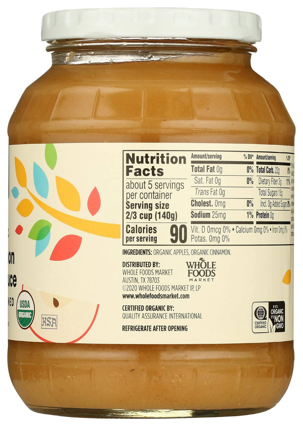 Organic Cinnamon Applesauce Unsweetened 24 Oz 365 By Whole Foods Market