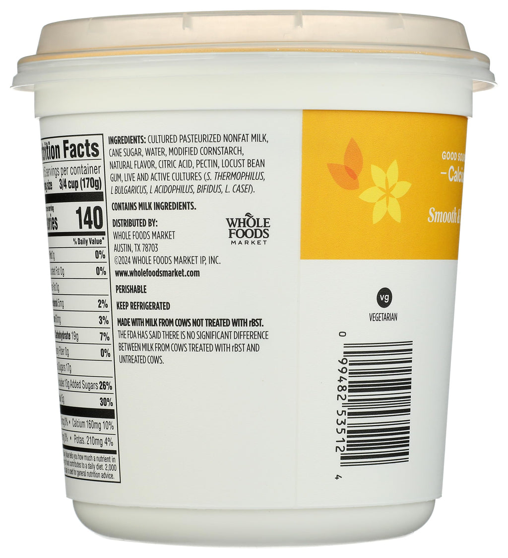 Nonfat Vanilla Greek Yogurt 32 Oz 365 By Whole Foods Market