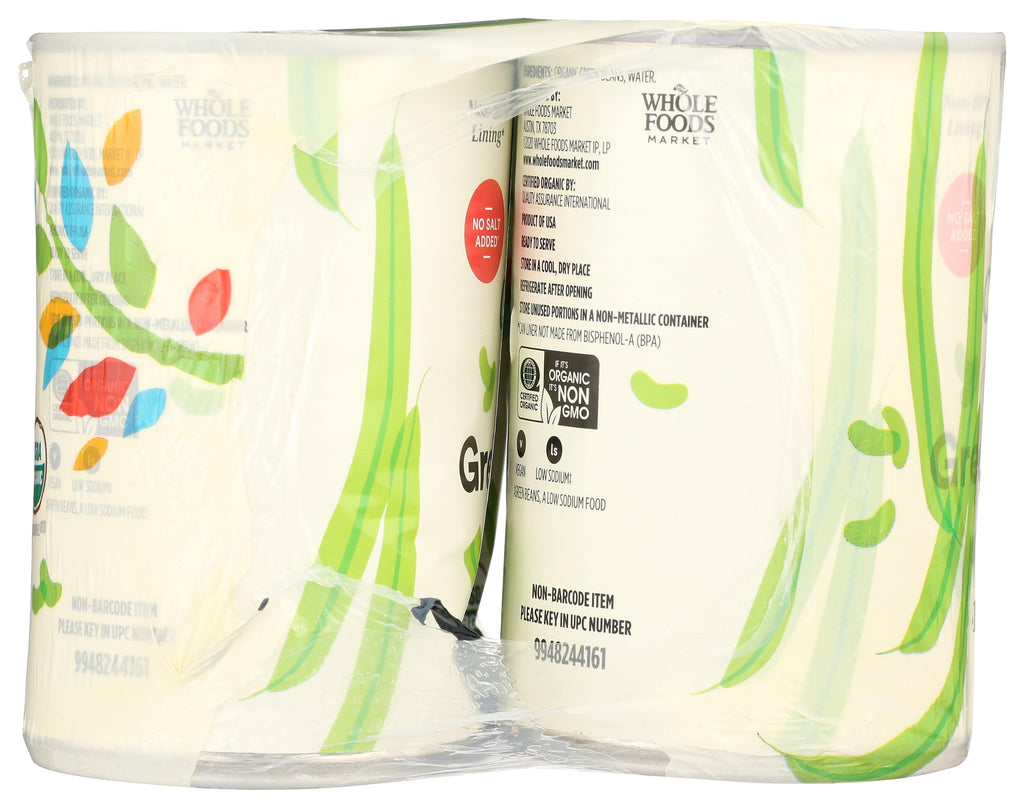 Organic No Salt Added Cut Green Beans 14.5 Oz 365 By Whole Foods Market