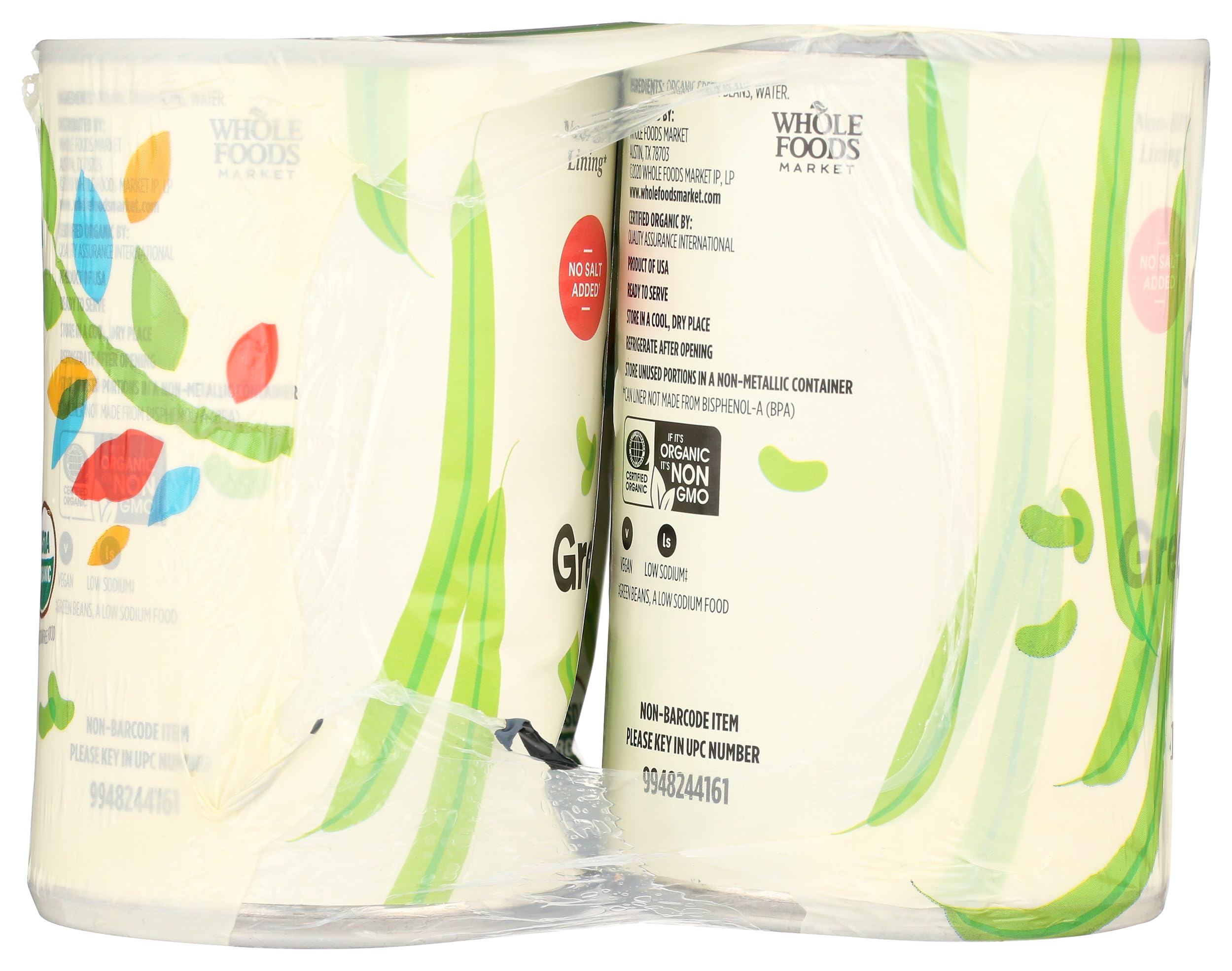 Organic No Salt Added Cut Green Beans 14.5 Oz 365 By Whole Foods Market