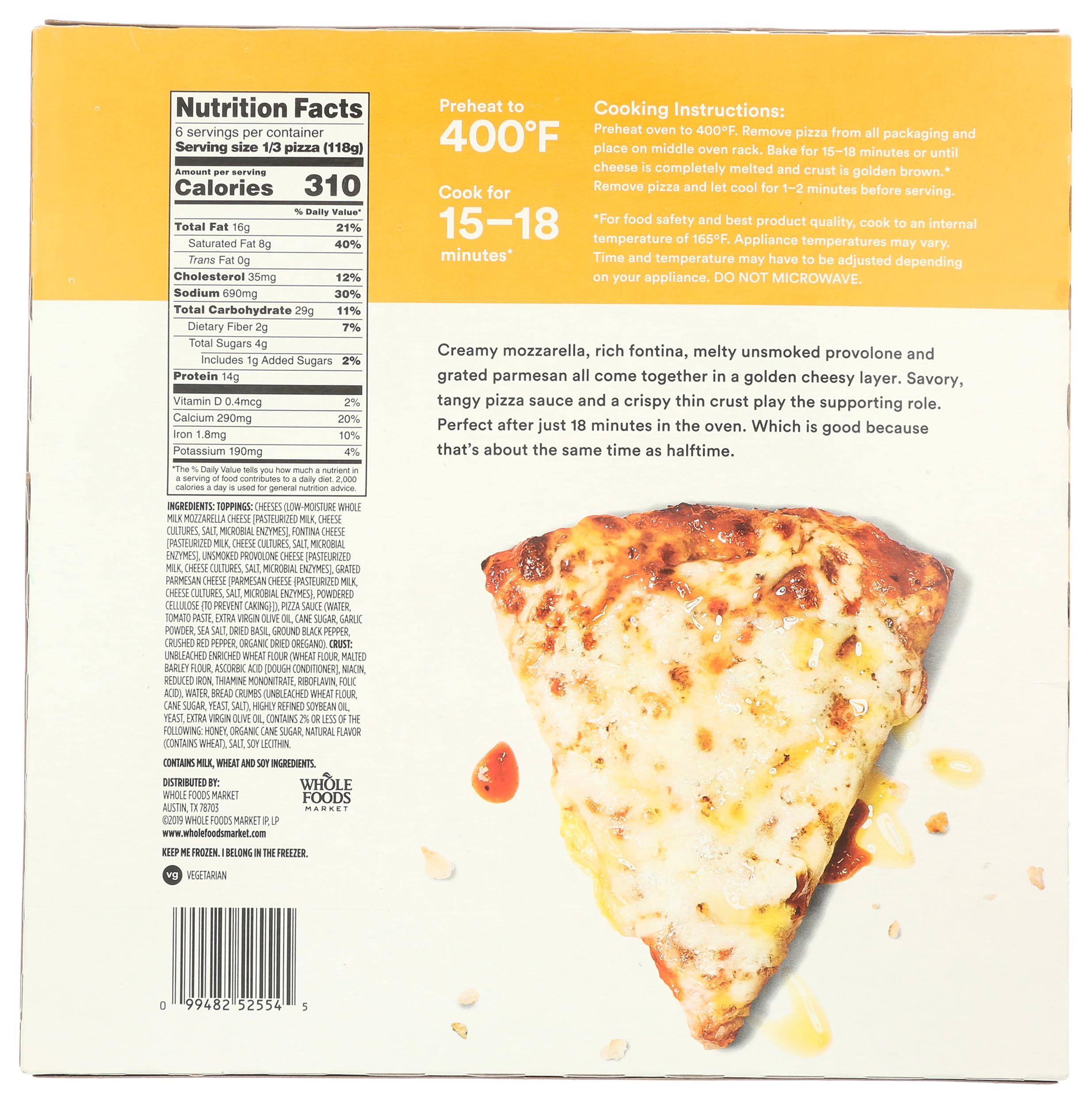 Two Pack Cheese Pizza 25 Oz 365 By Whole Foods Market